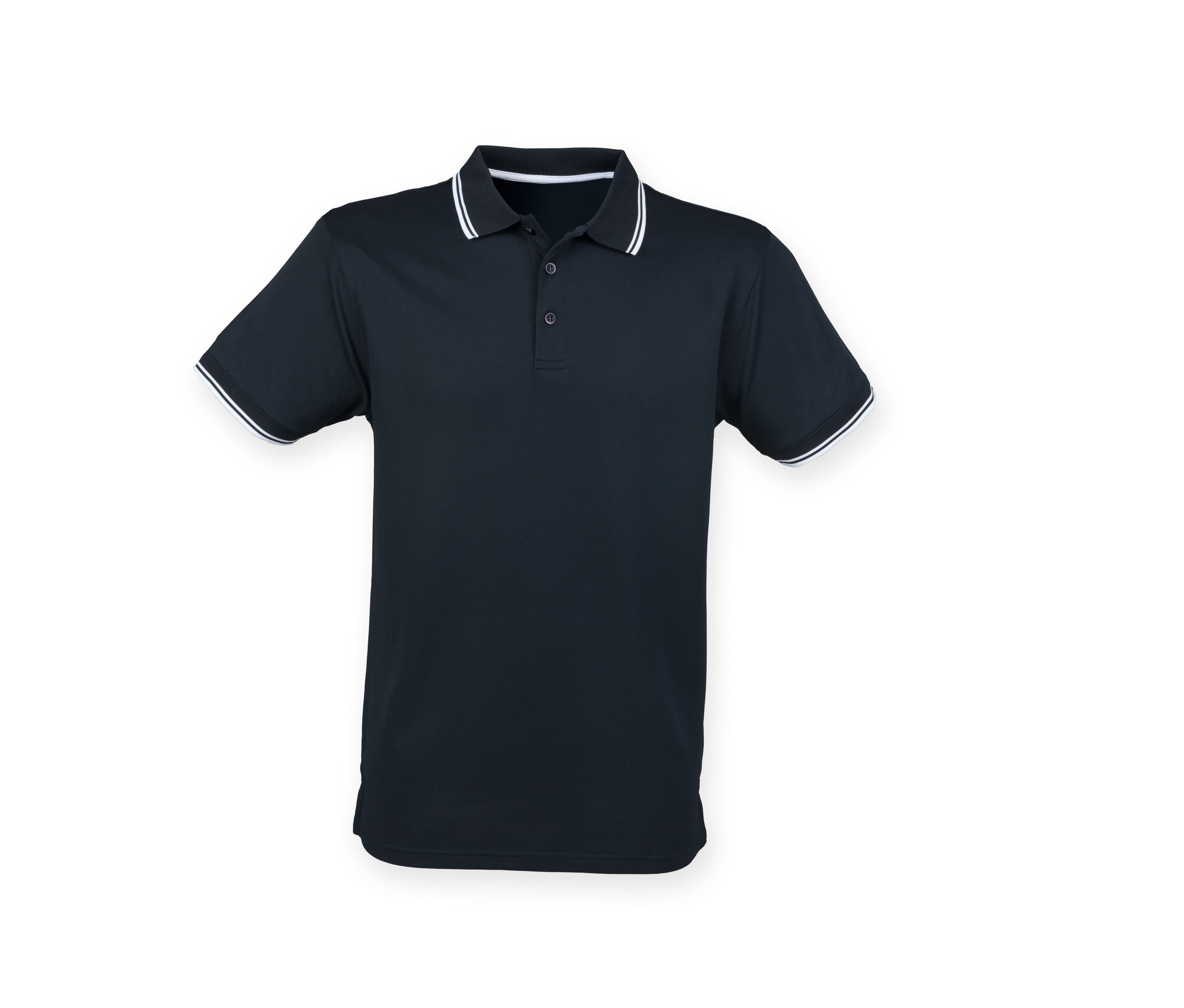 Polo Col et Manches Contrastés - Navy/white