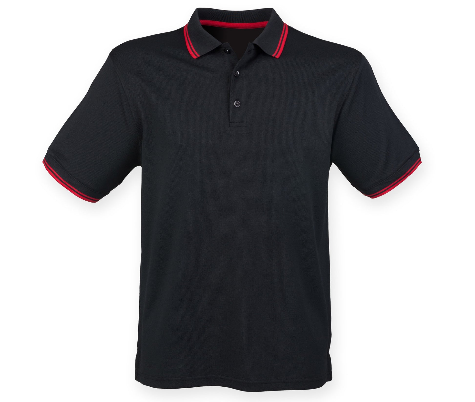 Polo Col et Manches Contrastés - Black/red