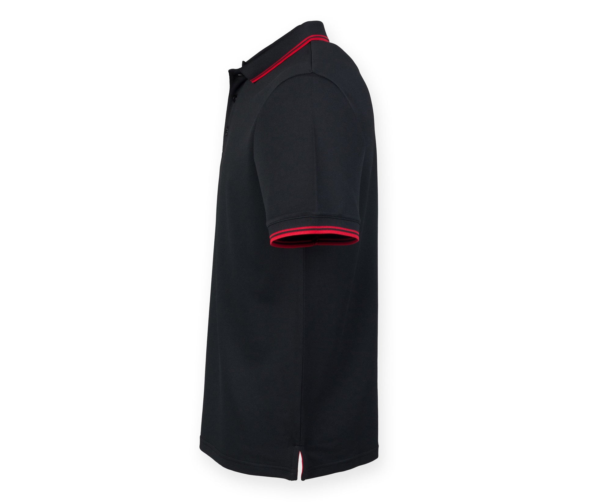 Polo Col et Manches Contrastés - Black/red