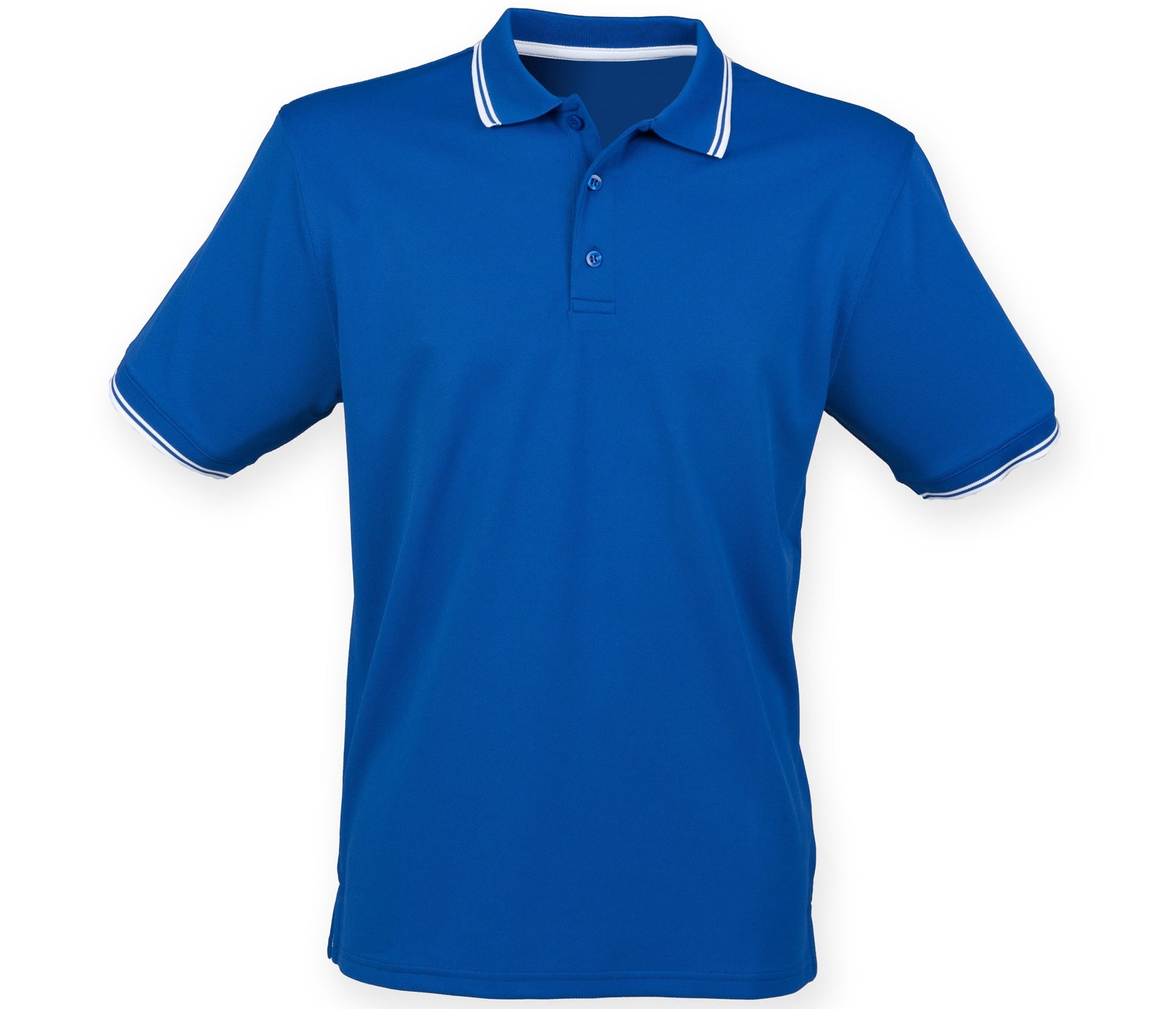 Polo Col et Manches Contrastés - Royal/white