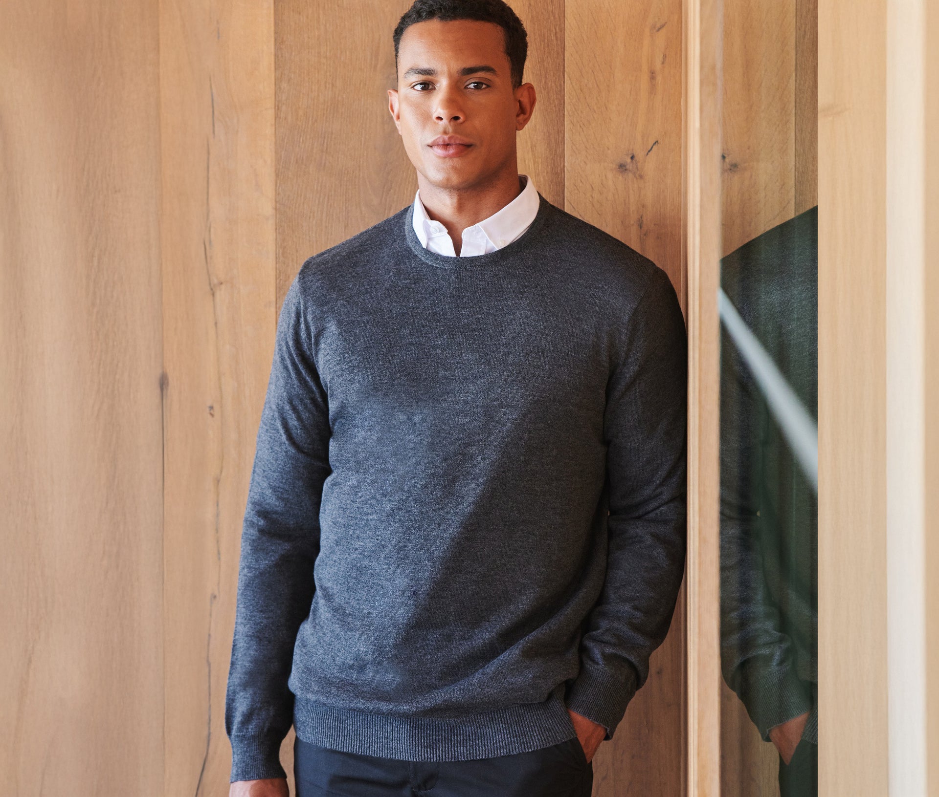 Pull col rond homme