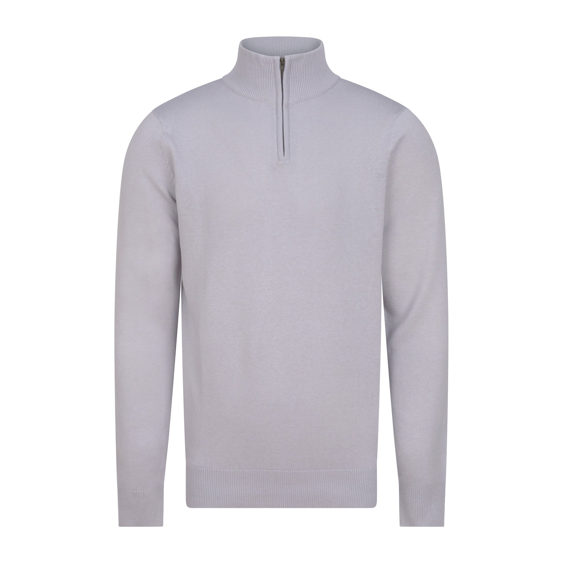 Pull Col Zippé - Light Heather