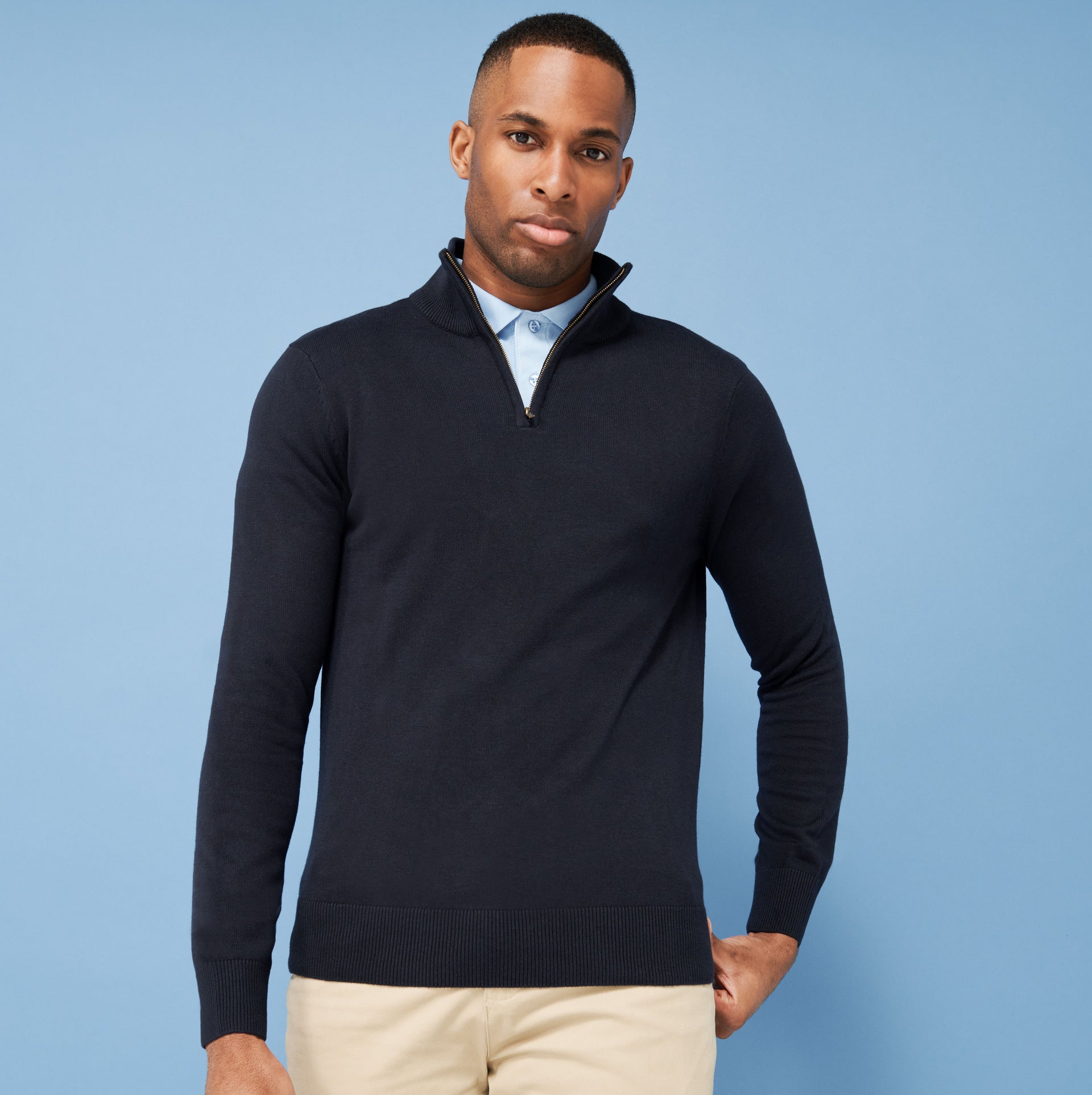 Pull col zippé