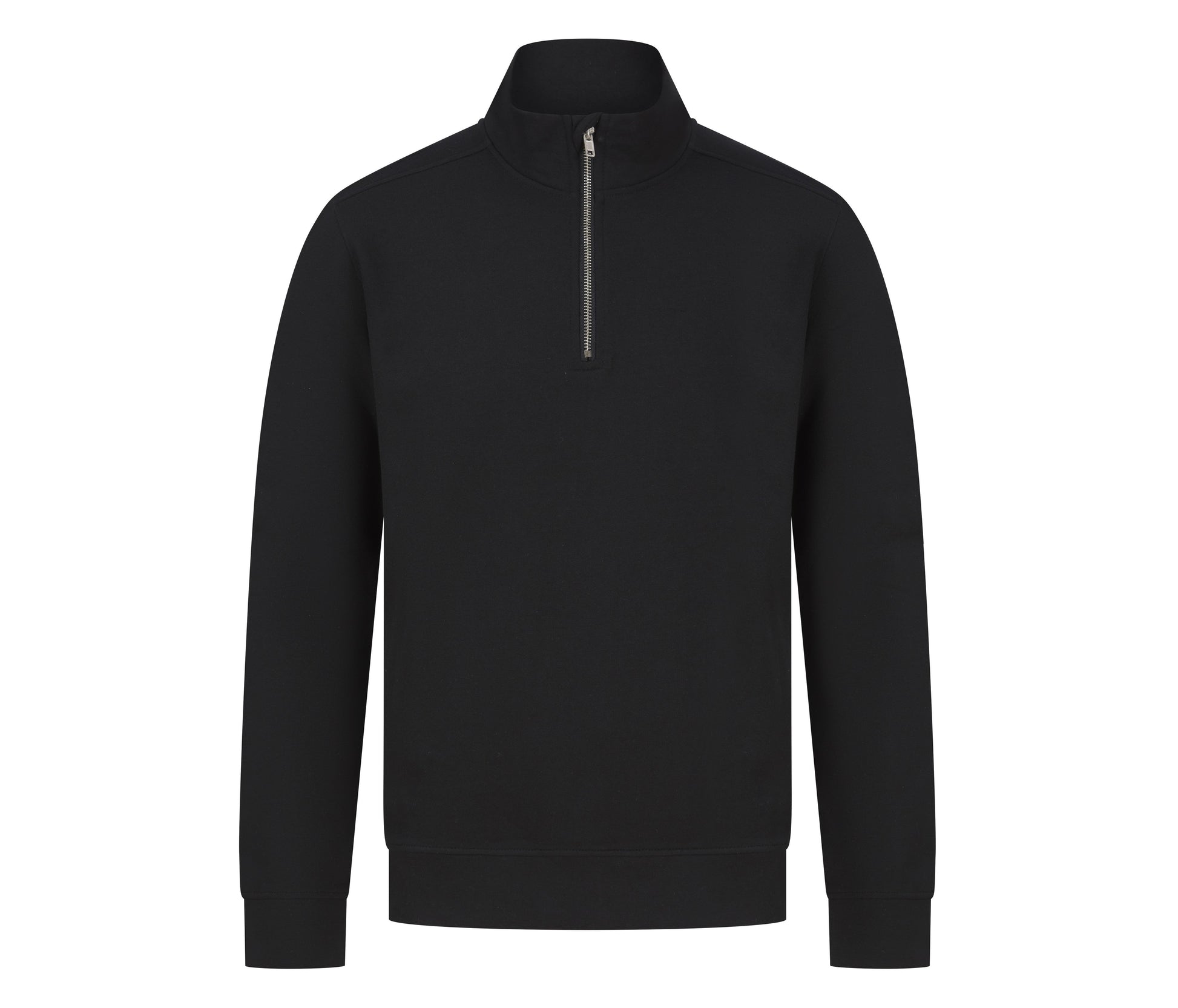Sweatshirt 1/4 de Zip. Col Montant - Black