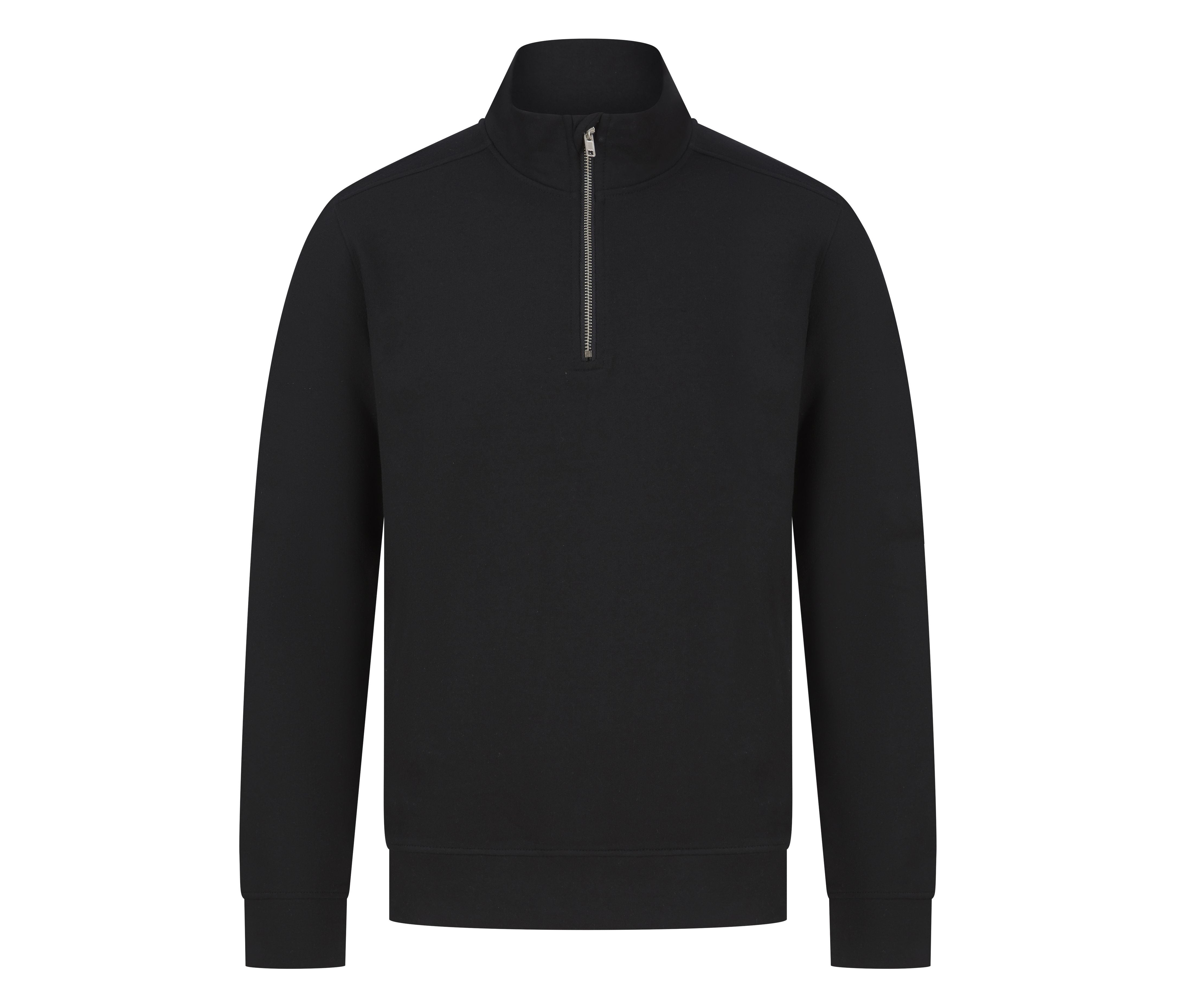 Sweatshirt 1/4 de Zip. Col Montant - Black