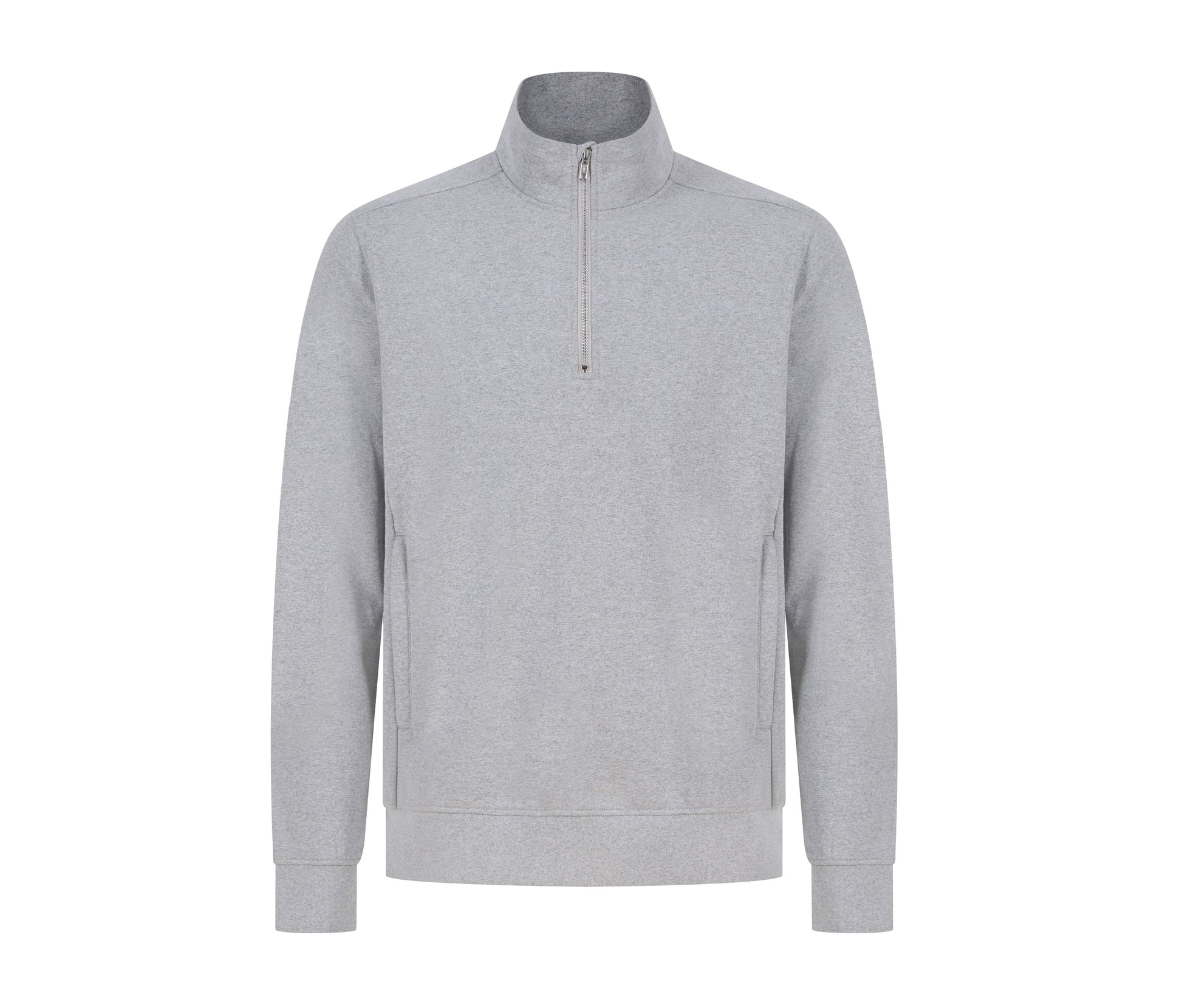 Sweatshirt 1/4 de Zip. Col Montant - Heather Grey