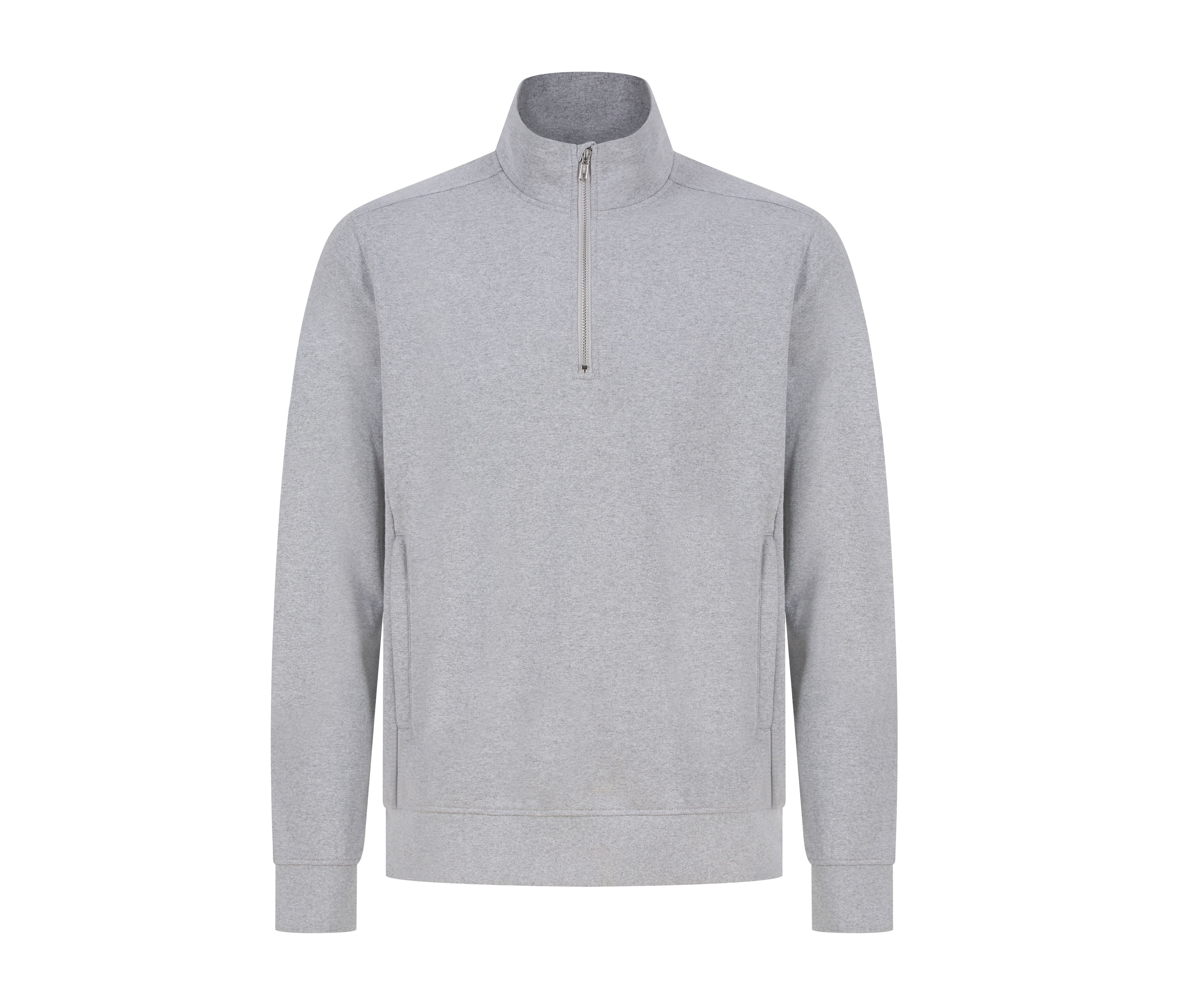 Sweatshirt 1/4 de Zip. Col Montant - Heather Grey
