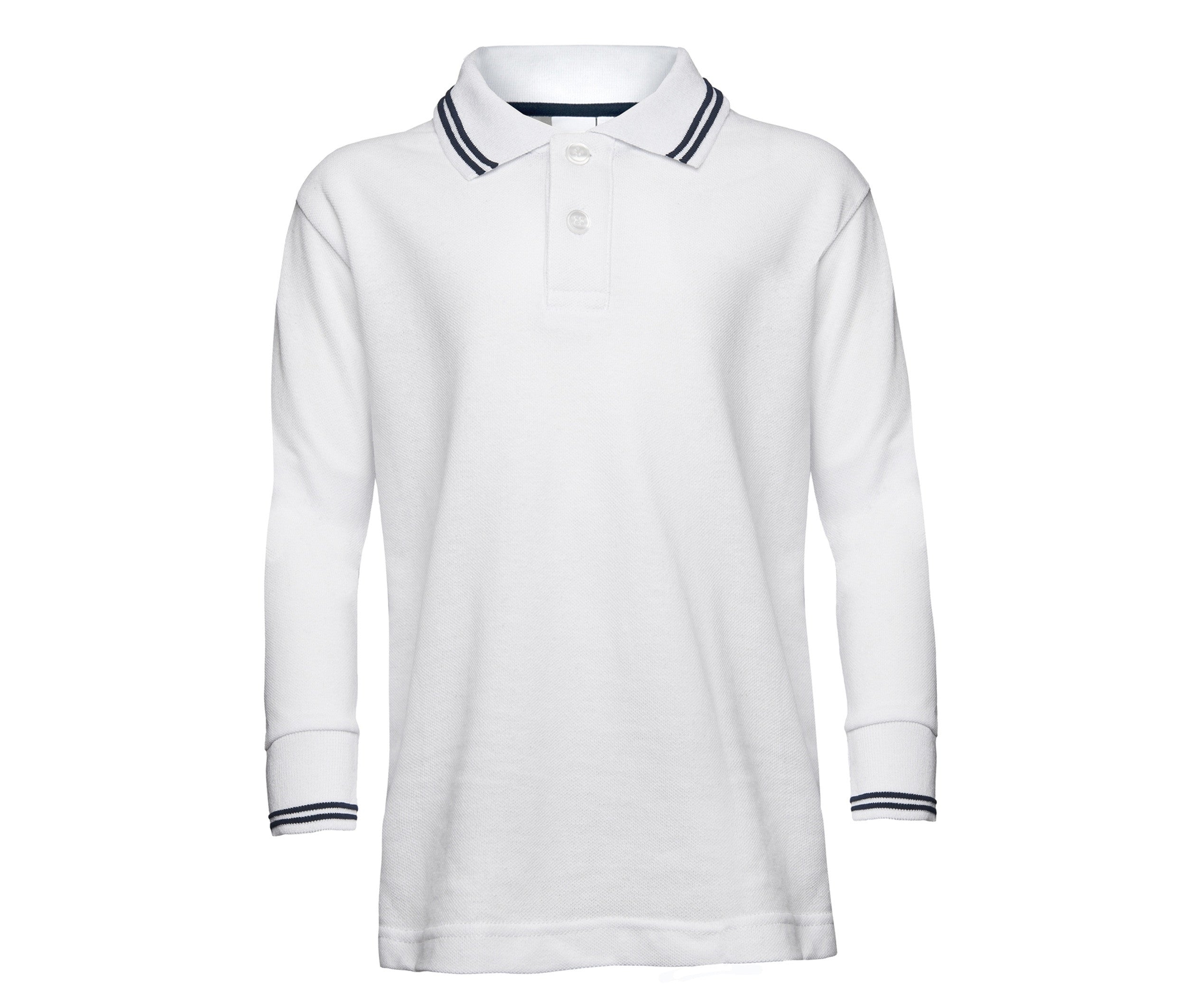 Polo Manches Longues - White/navy