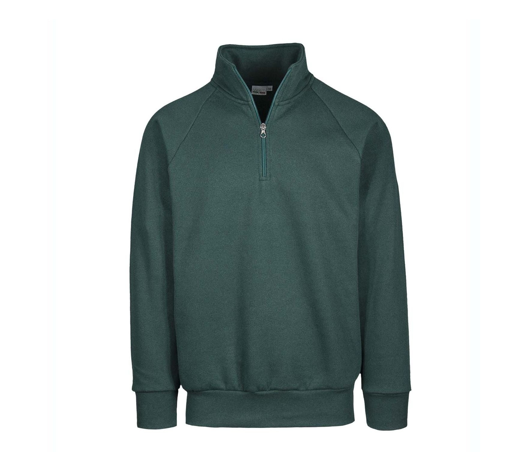 Sweat Col Zippé - Bottle Green