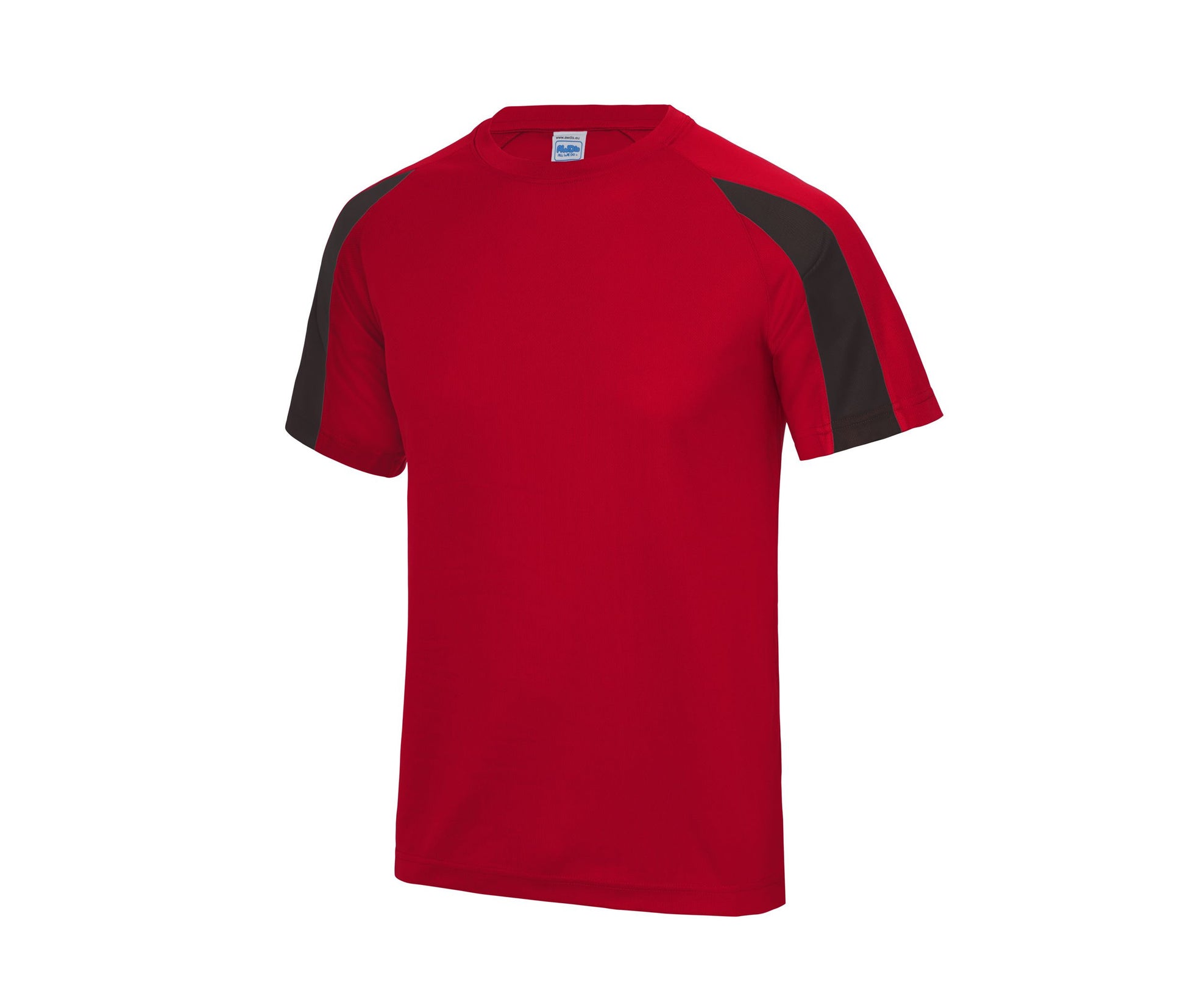 Tee-Shirt de Sport Contrasté Neoteric™ - Fire Red / Jet Black