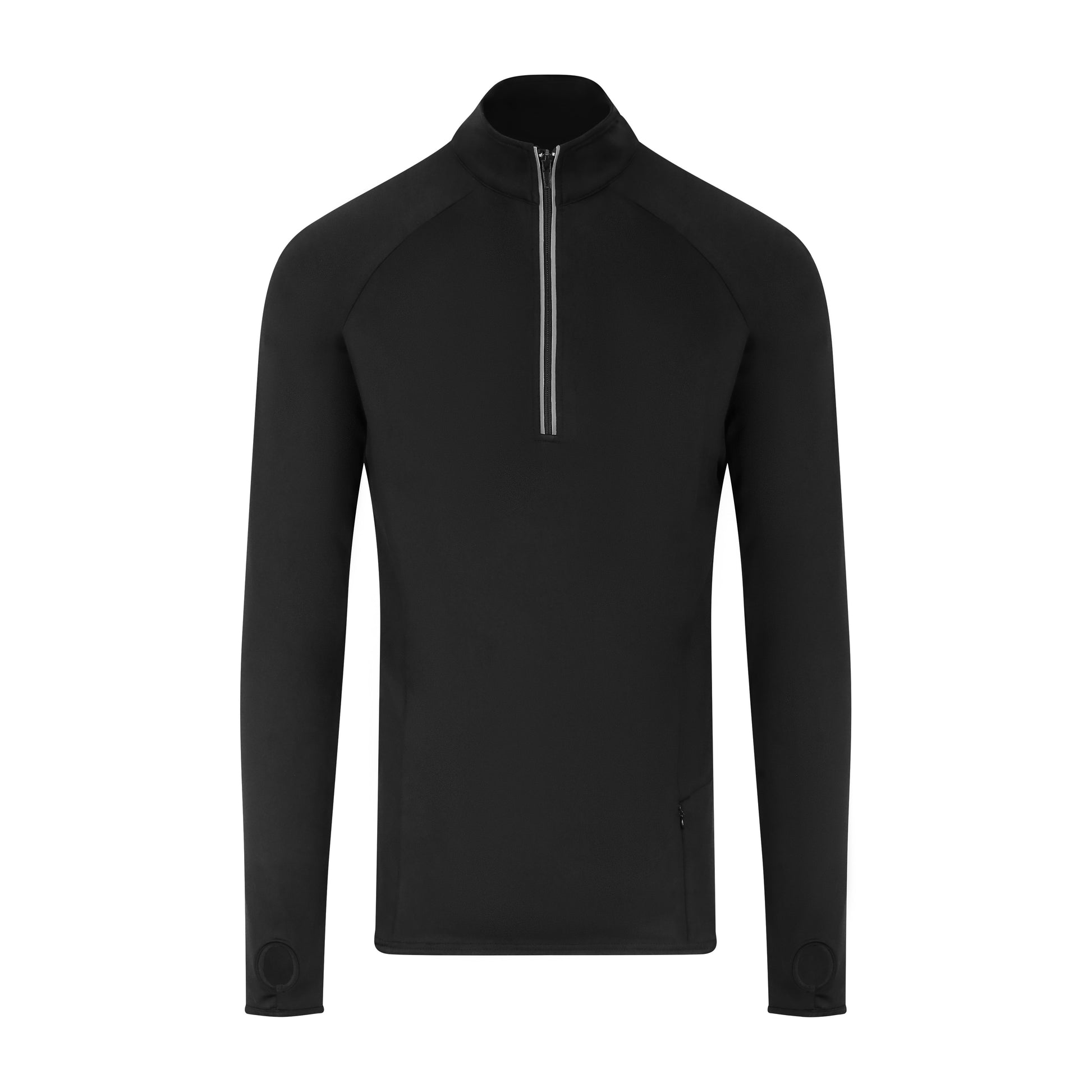 Tee-Shirt de Sport Col Zippé - Jet Black