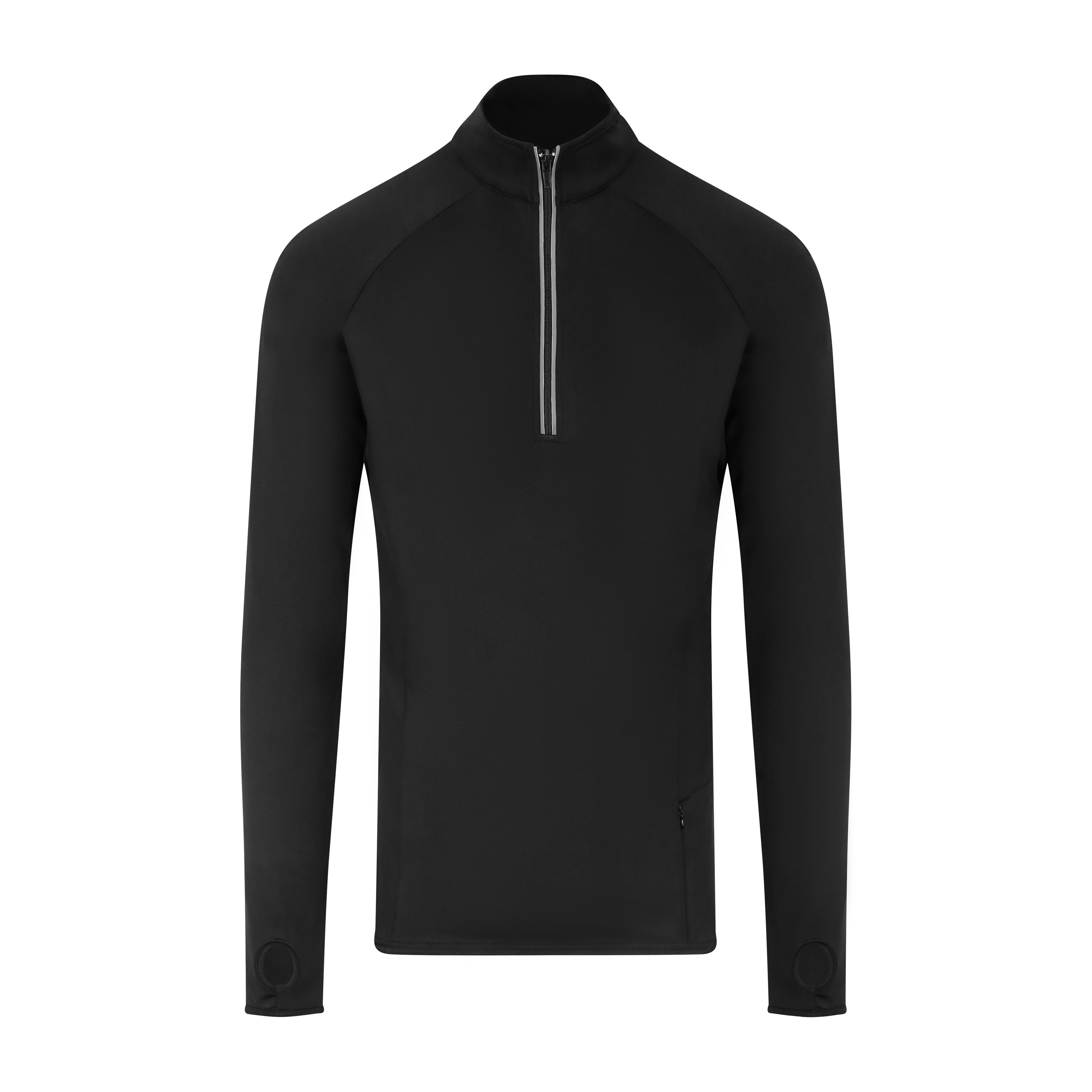 Tee-Shirt de Sport Col Zippé - Jet Black