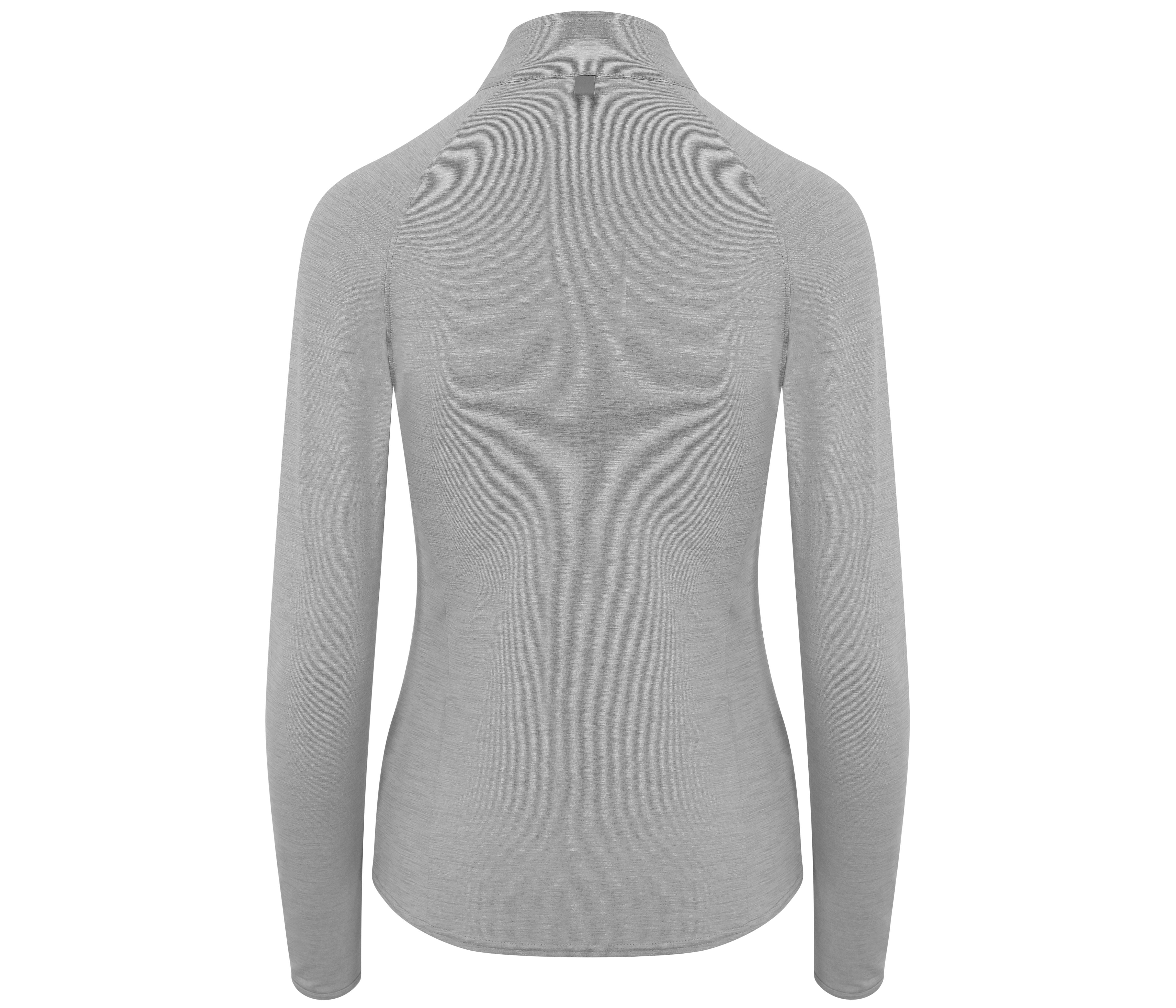 Tee-Shirt de Sport Femme Col Zippé - Silver Grey