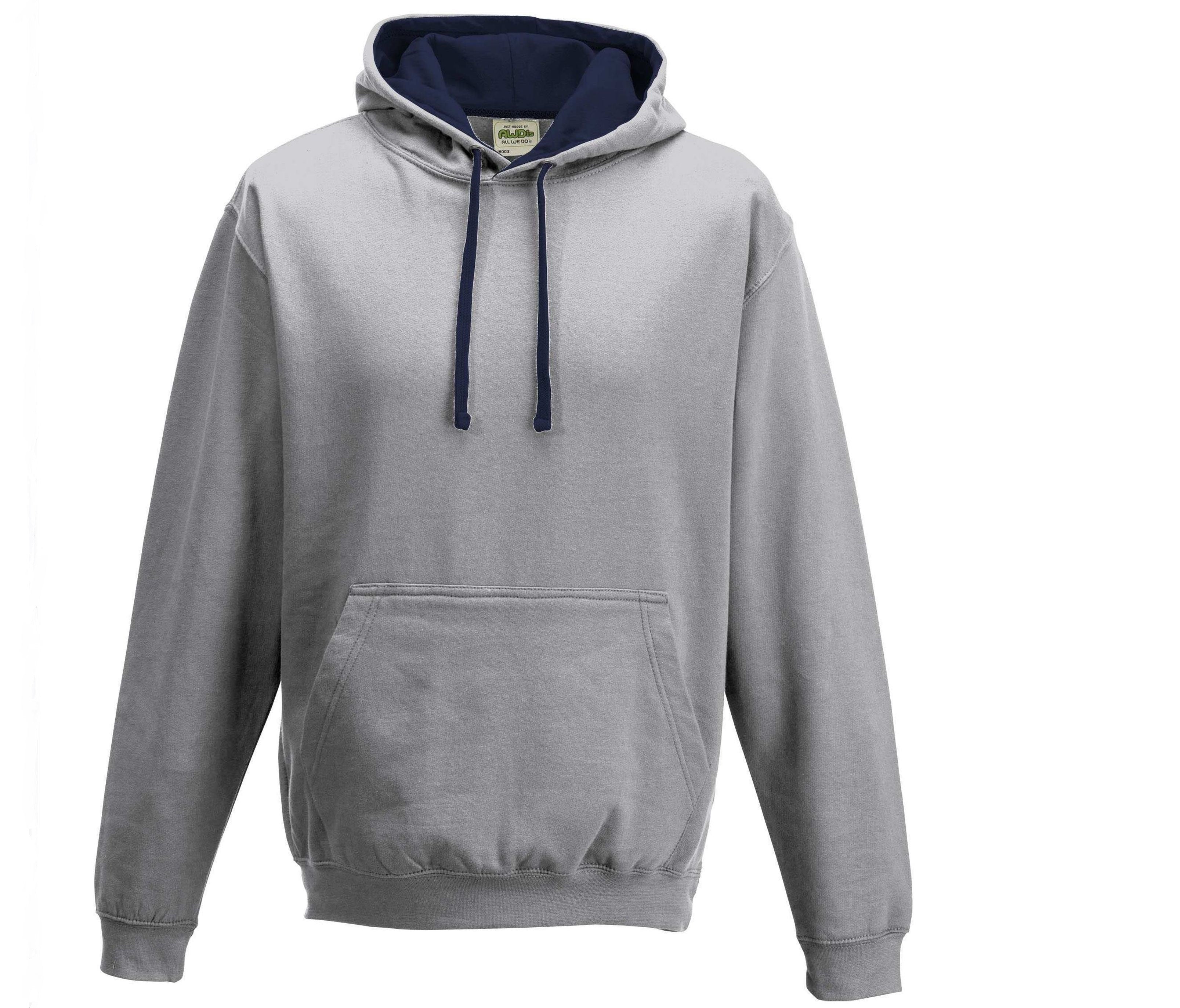 Sweat Capuche Contrastée - Heather Grey/french Navy
