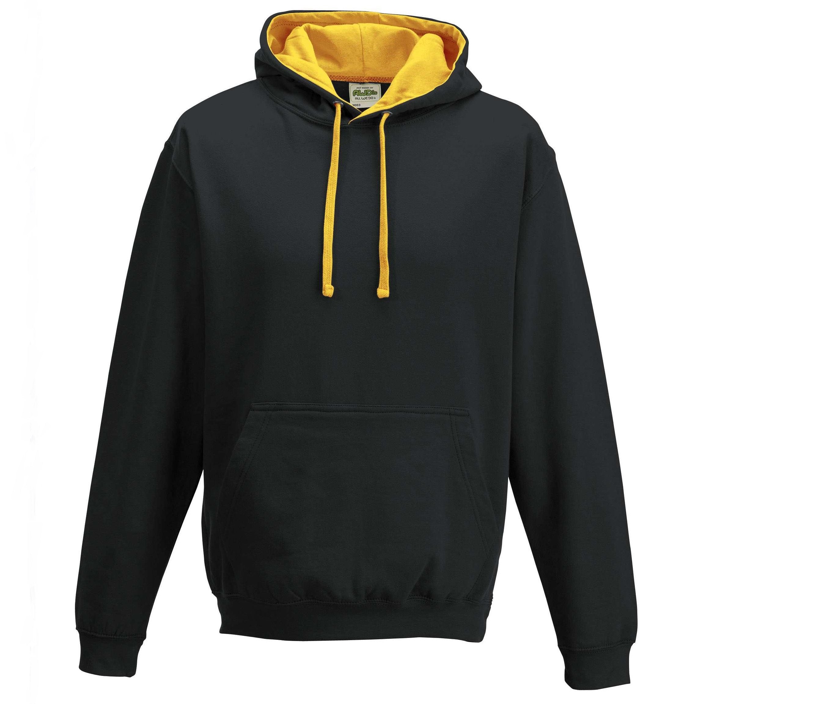 Sweat Capuche Contrastée - Jet Black/gold