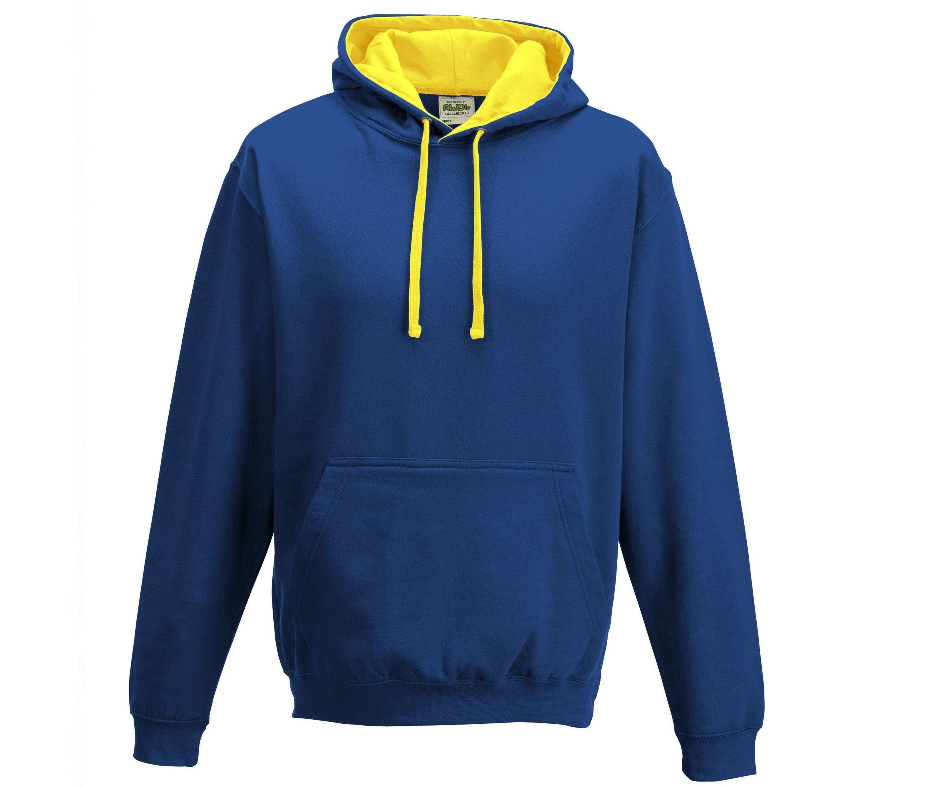 Sweat Capuche Contrastée - Royal Blue/sun Yellow