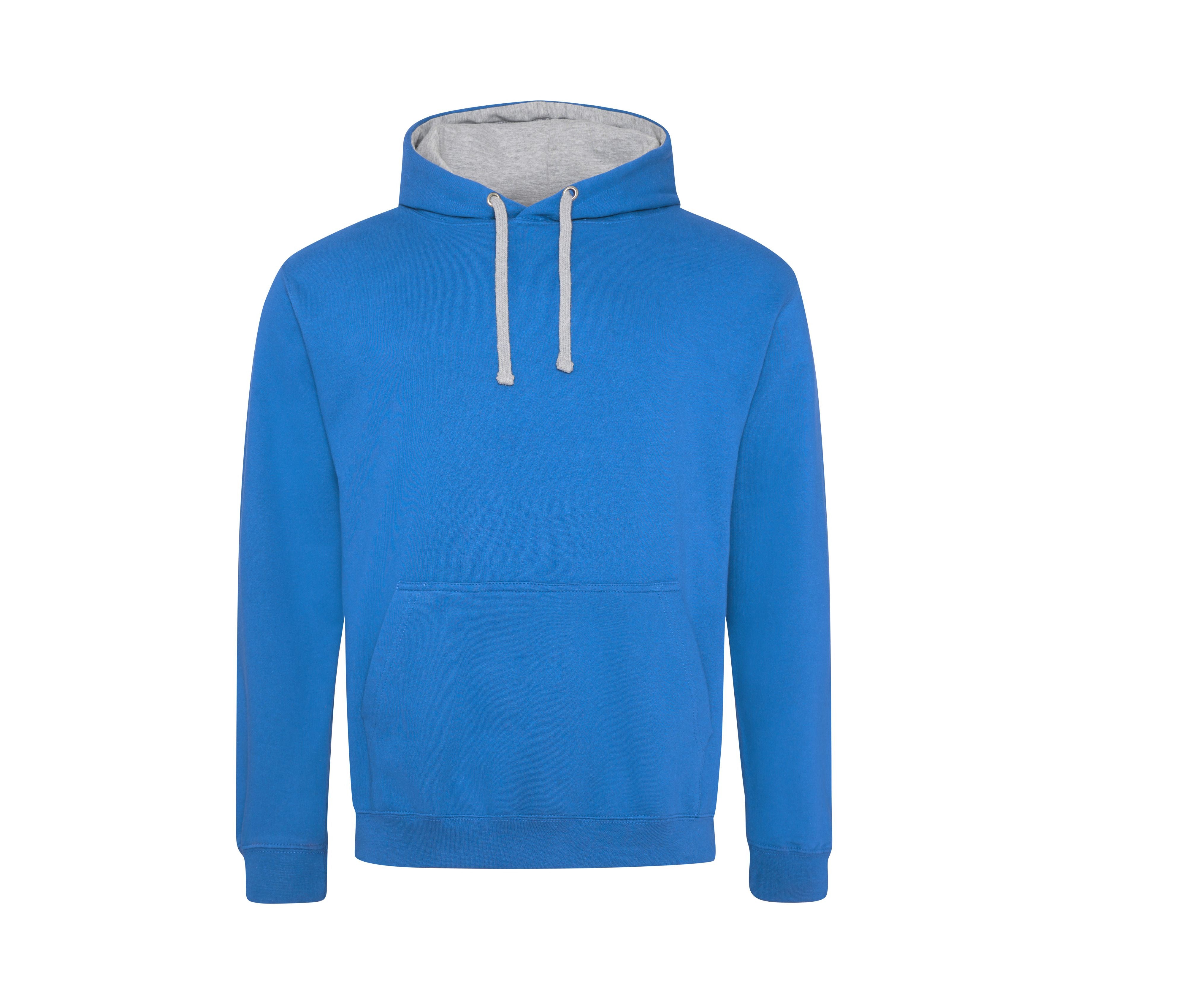 Sweat Capuche Contrastée - Sapphire Blue/heather Grey