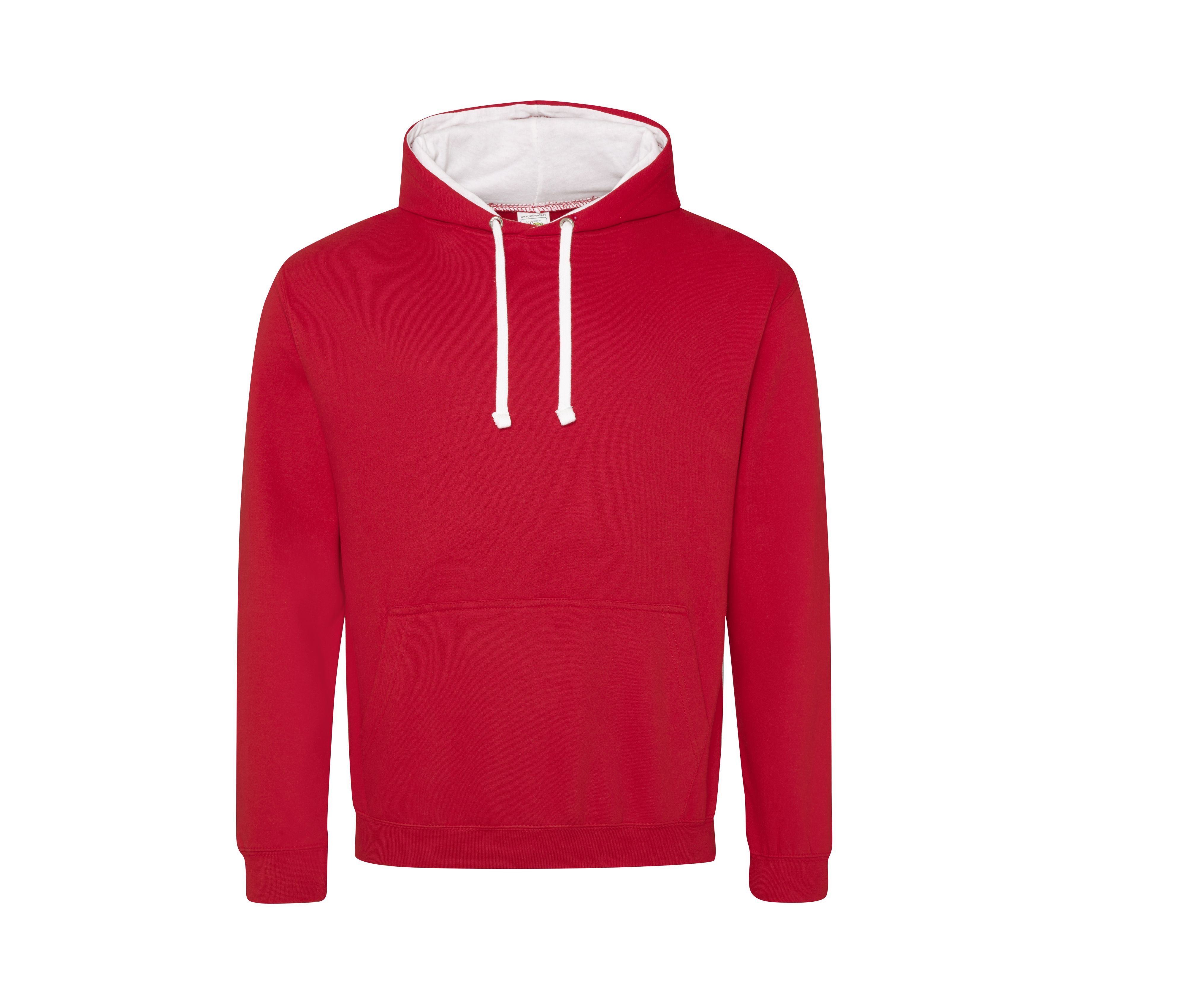 Sweat Capuche Contrastée - Fire Red/arctic White