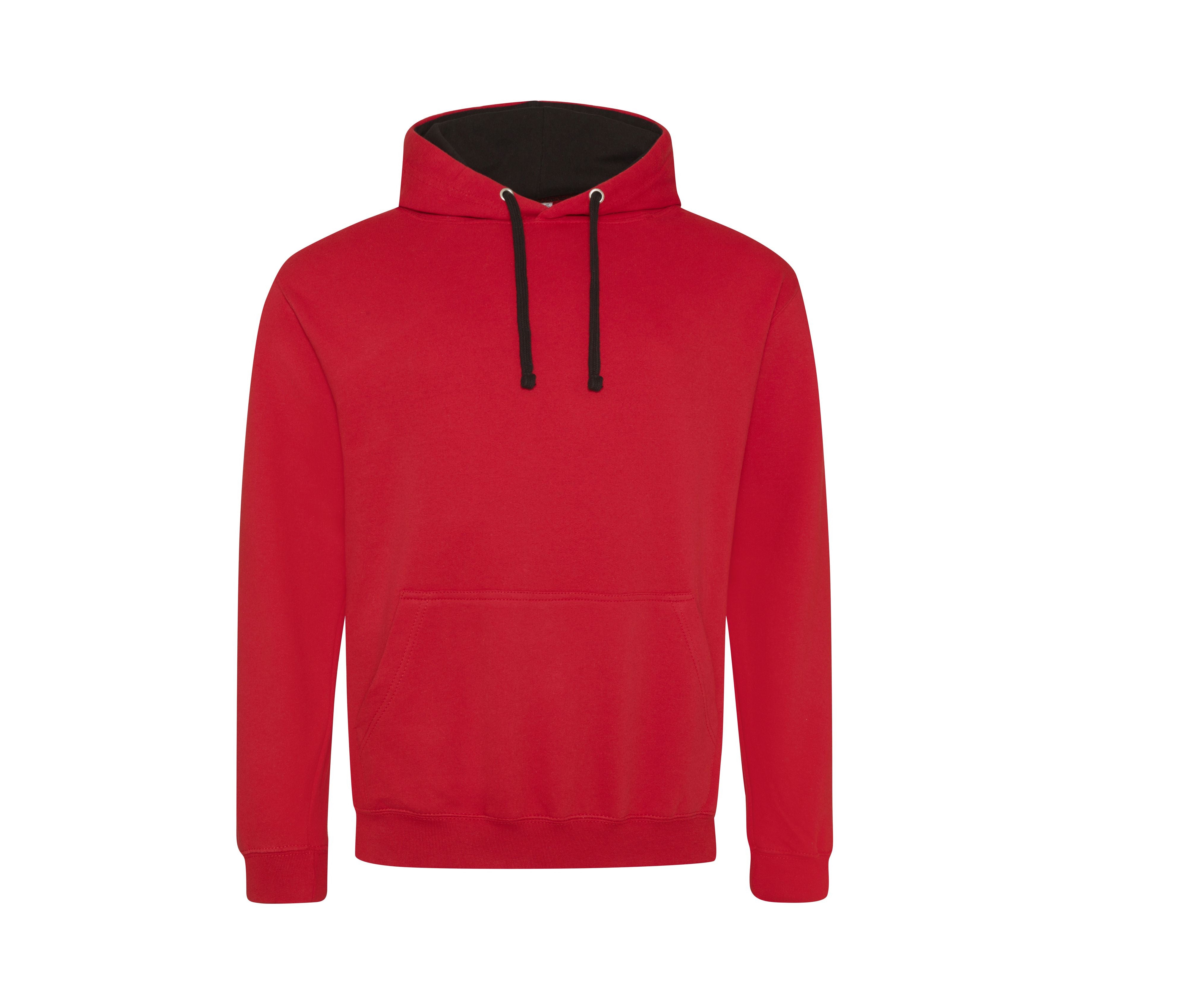Sweat Capuche Contrastée - Fire Red/jet Black