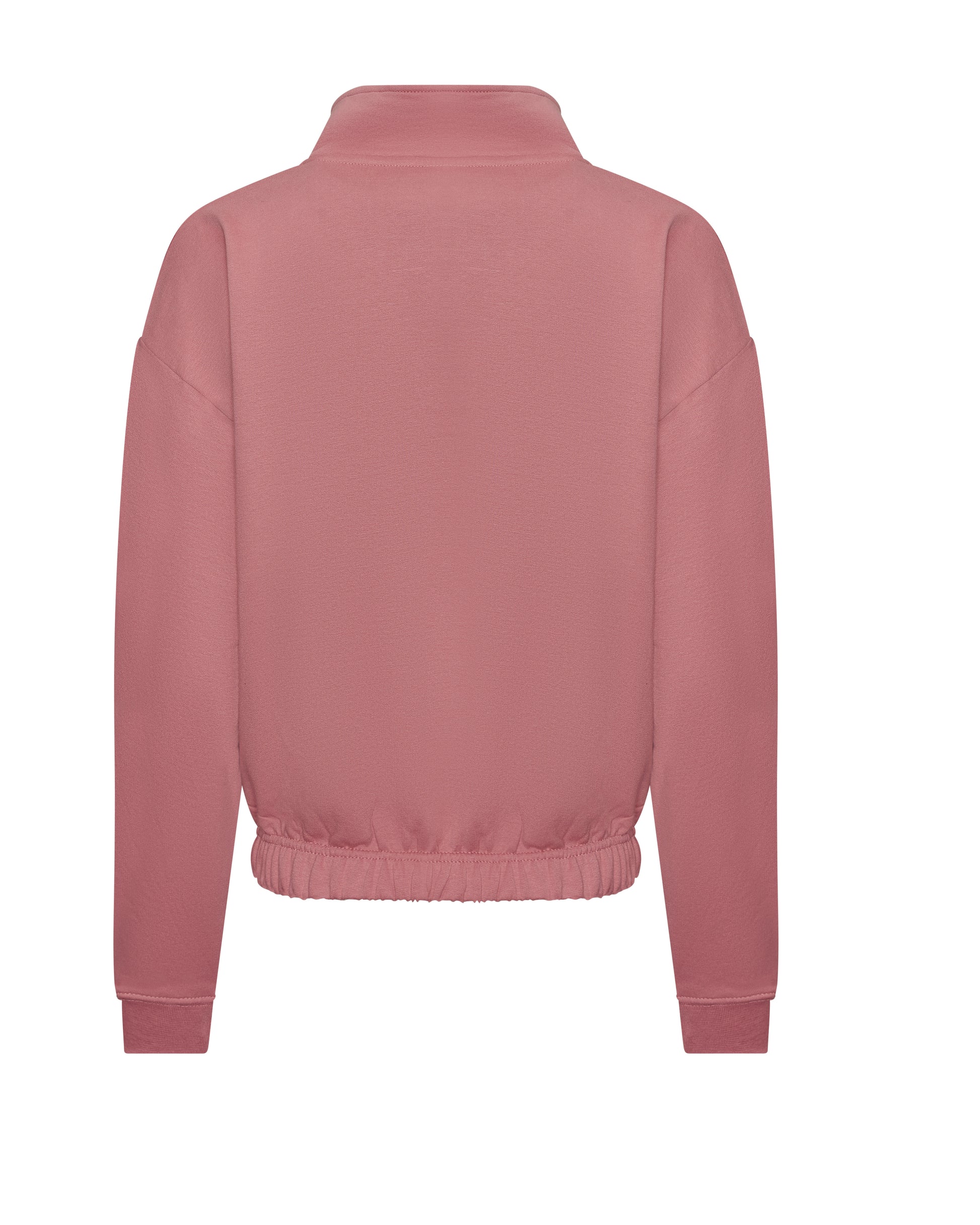 Sweat Court Col Zippé Femme - Dusty Rose