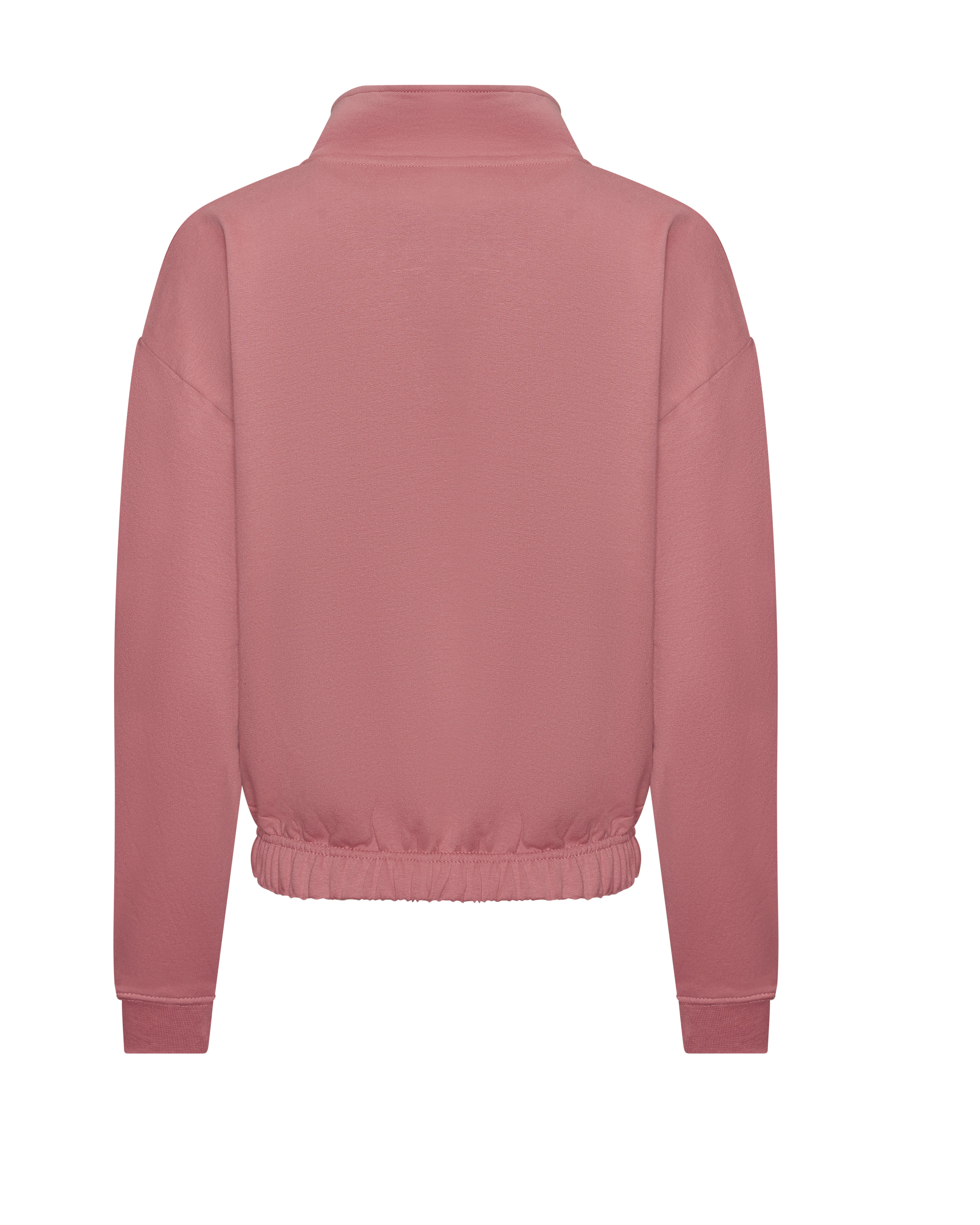 Sweat Court Col Zippé Femme - Dusty Rose