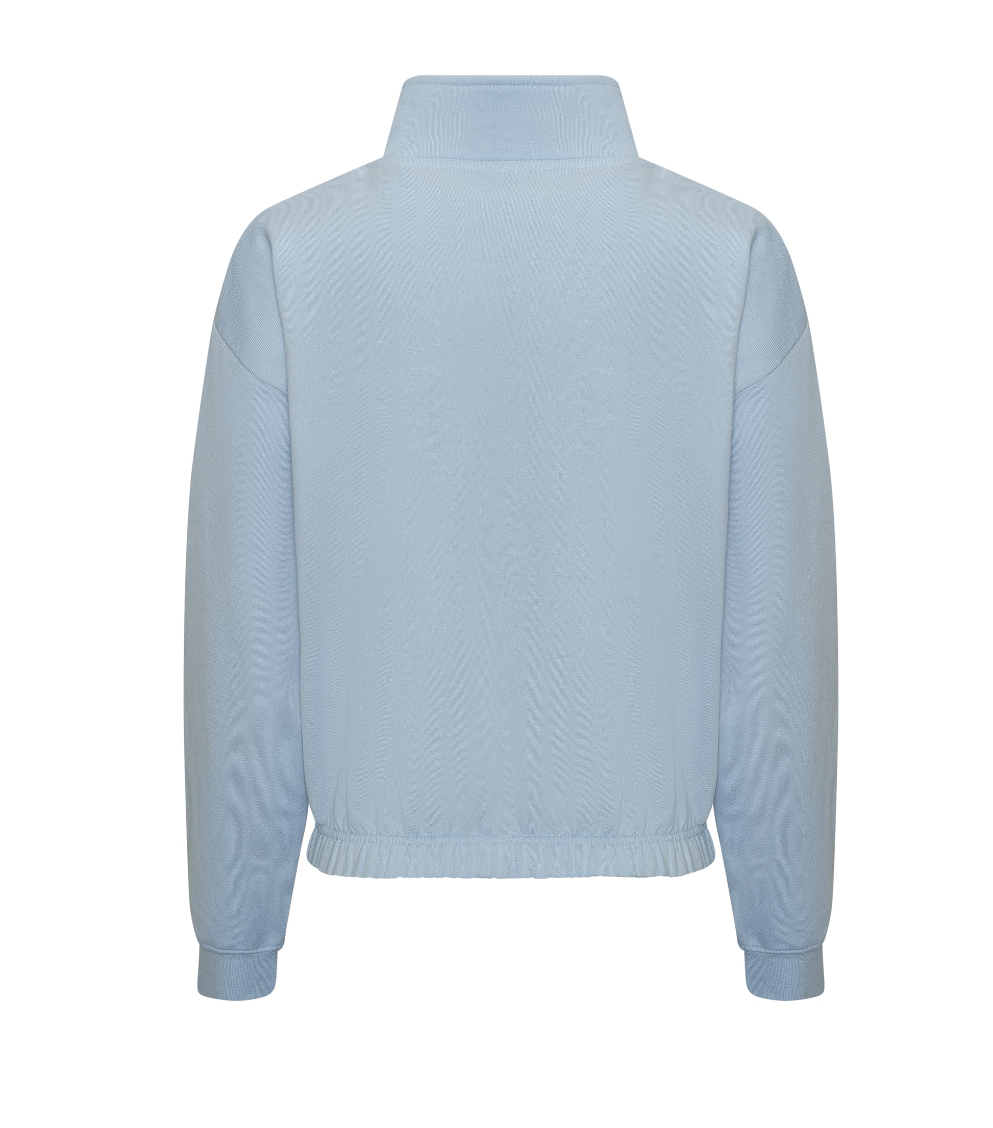 Sweat Court Col Zippé Femme - Sky Blue