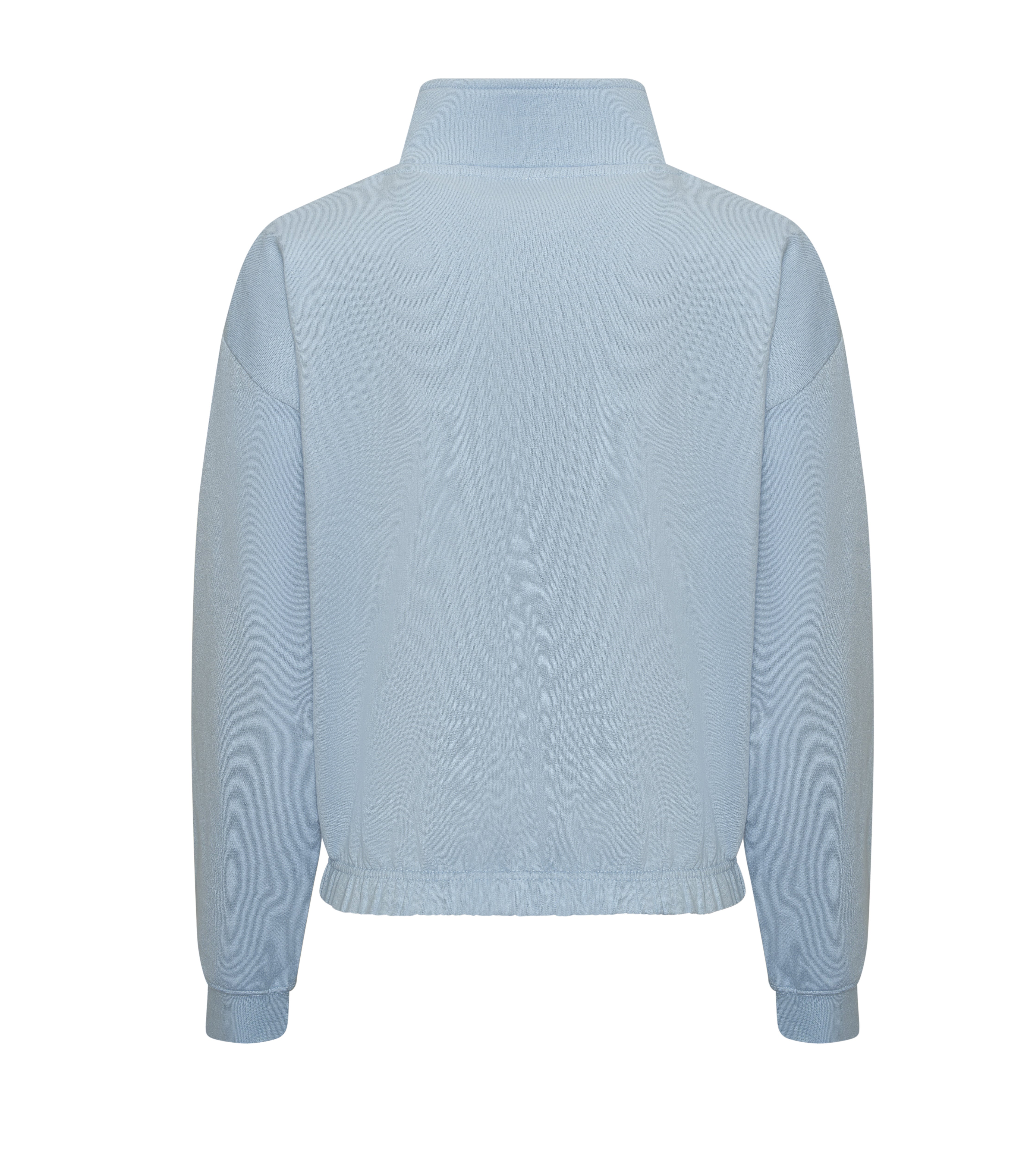 Sweat Court Col Zippé Femme - Sky Blue