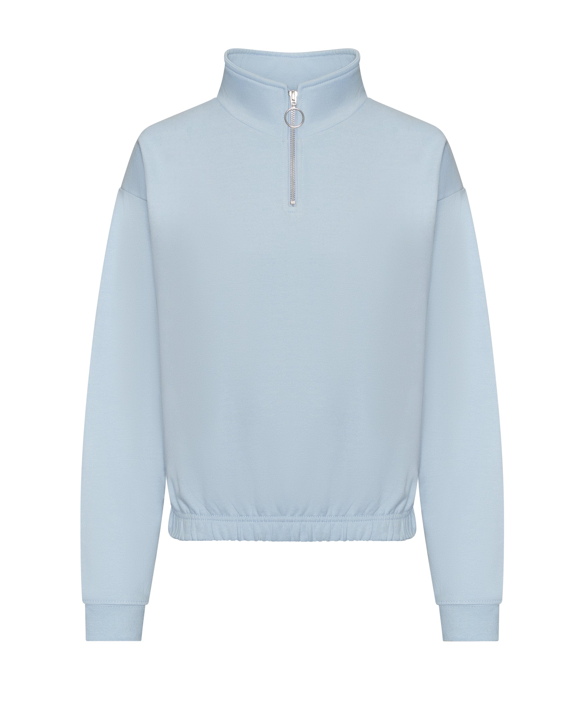 Sweat Court Col Zippé Femme - Sky Blue