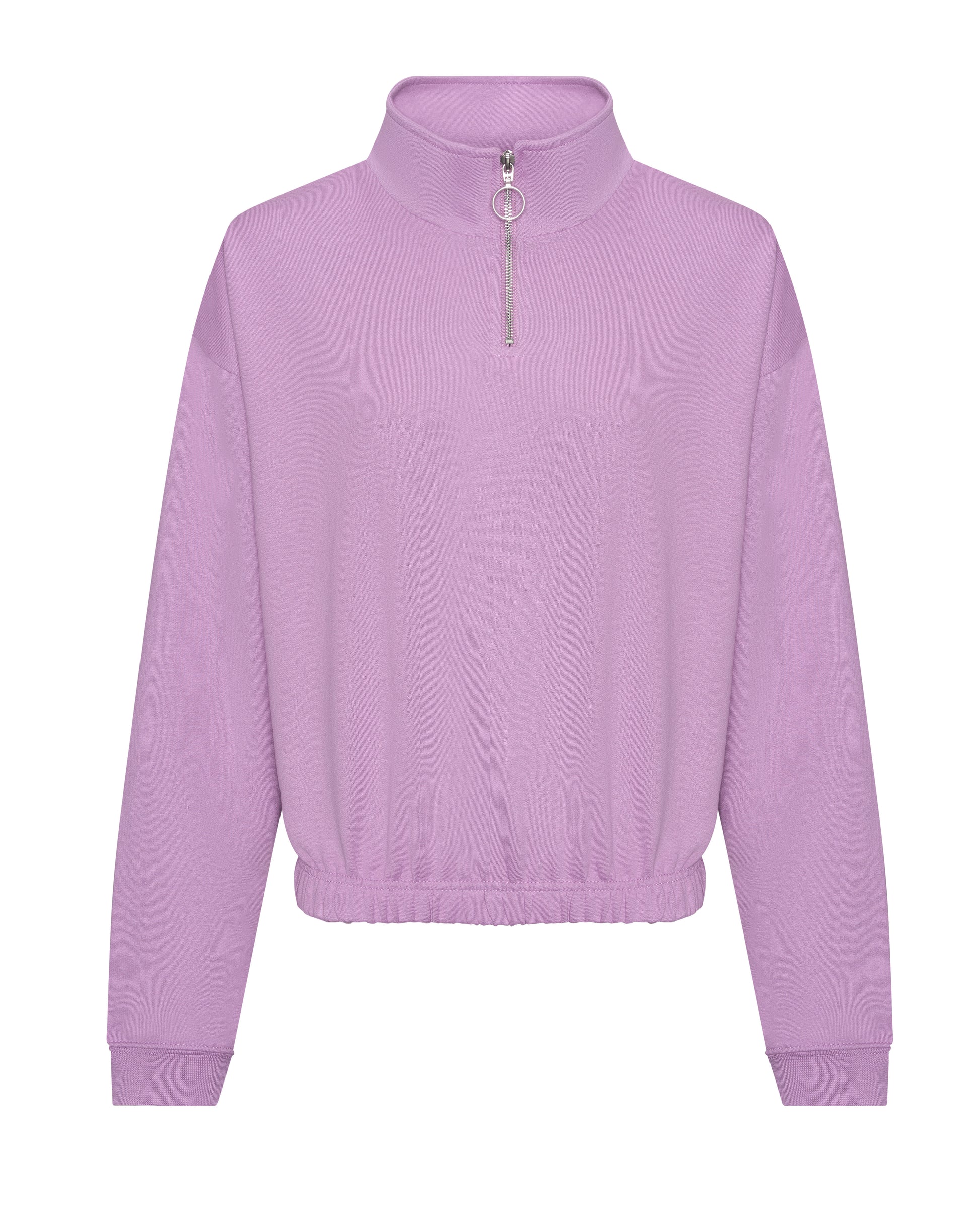 Sweat Court Col Zippé Femme - Lavender