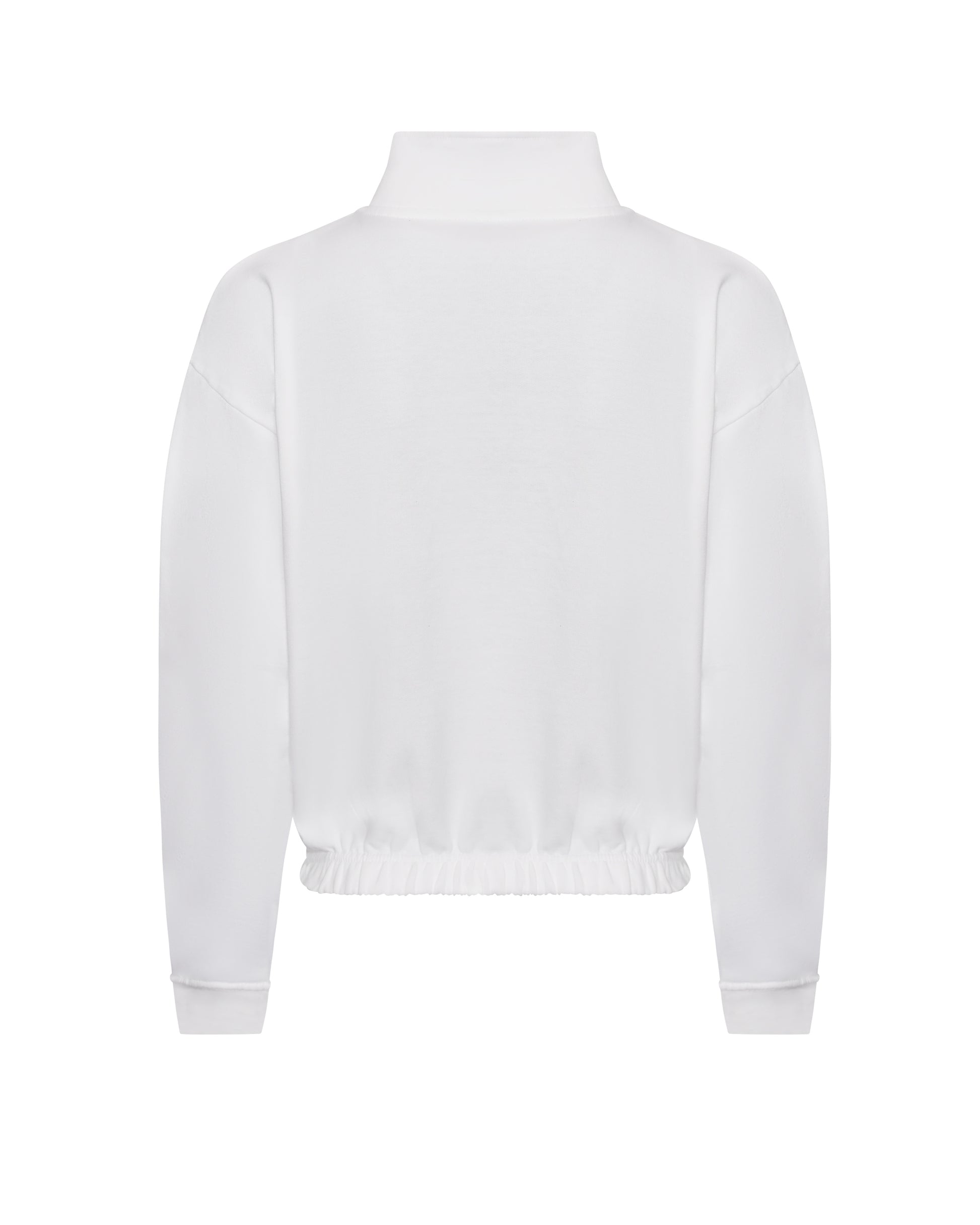 Sweat Court Col Zippé Femme - Arctic White