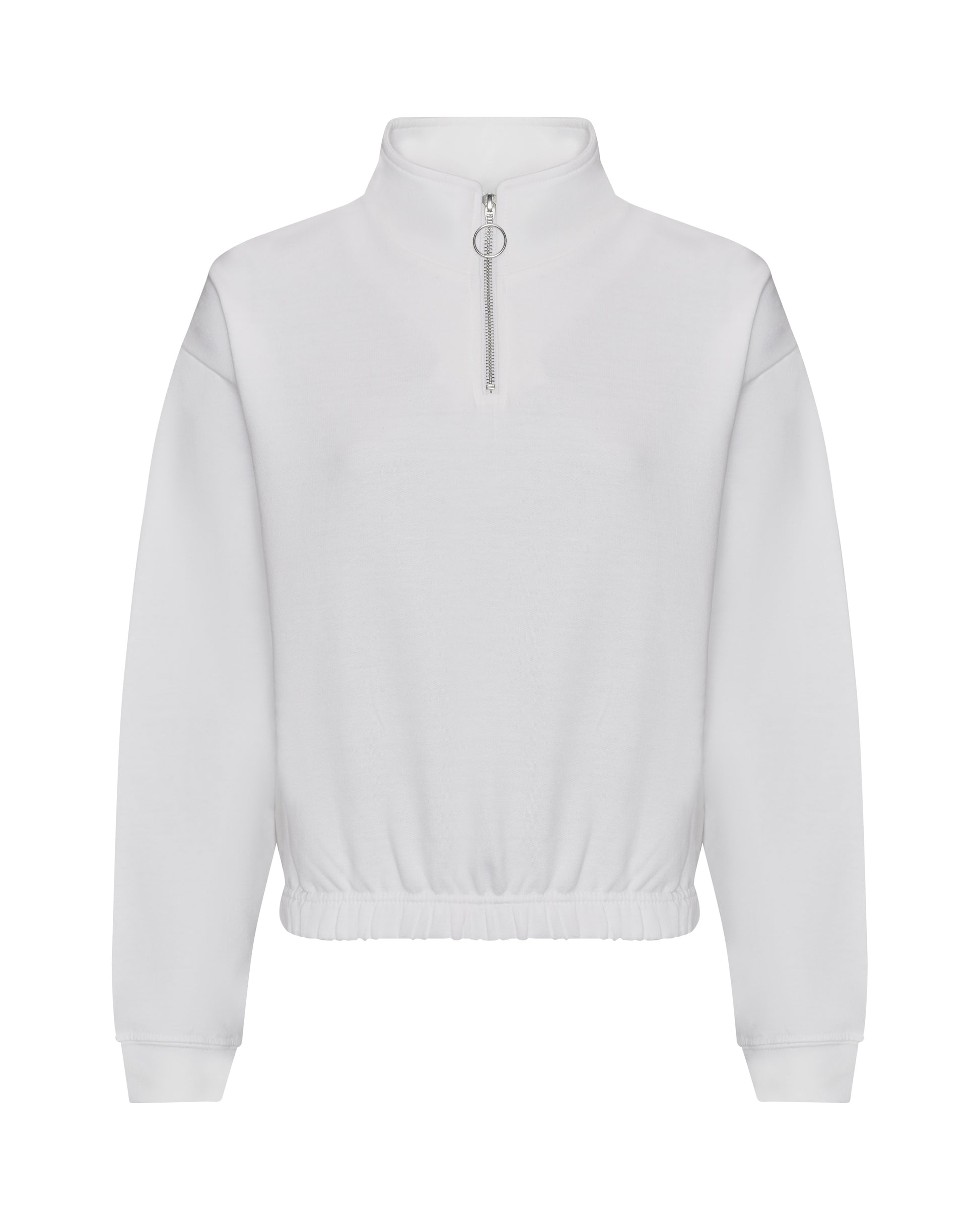 Sweat Court Col Zippé Femme - Arctic White