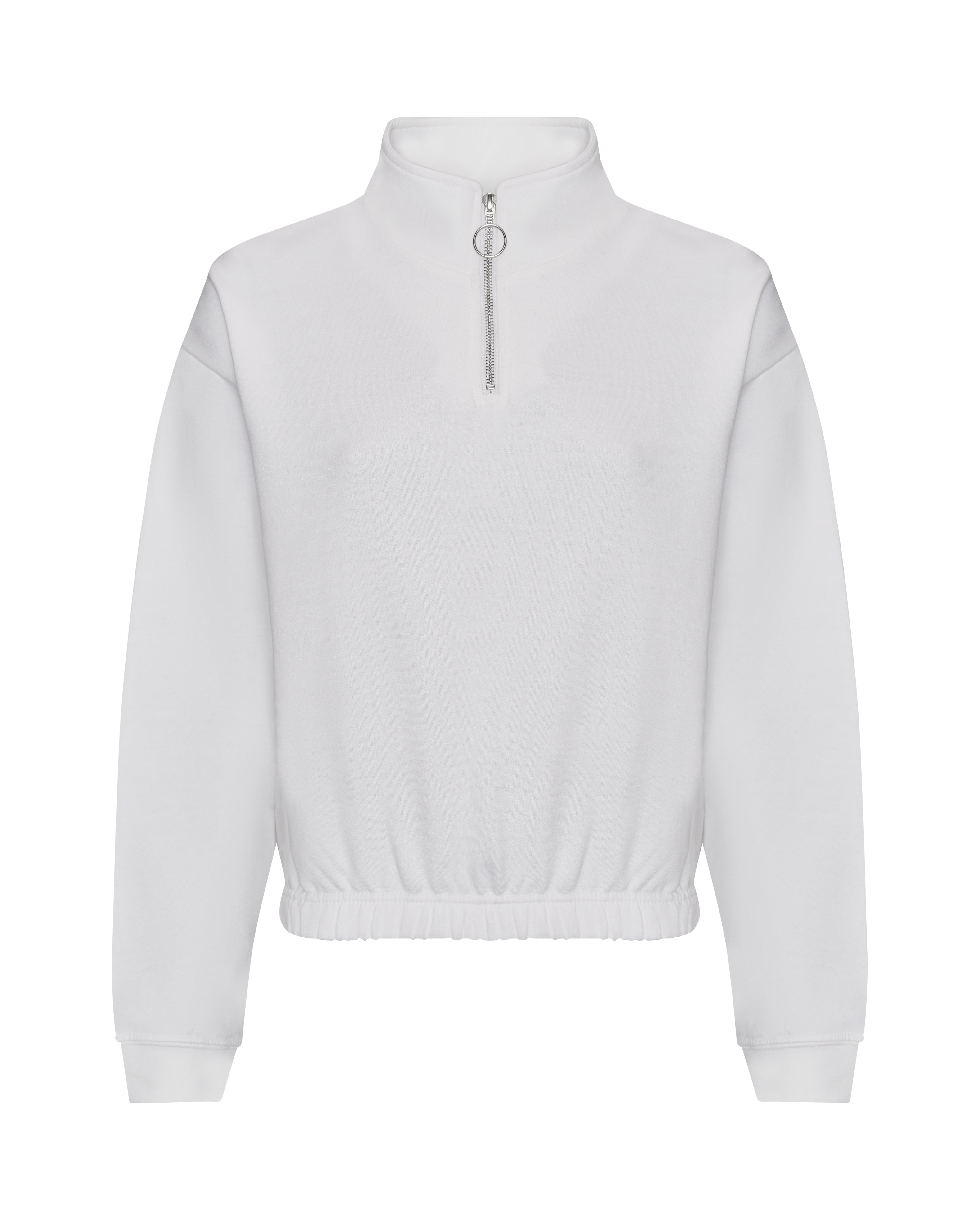 Sweat Court Col Zippé Femme - Arctic White