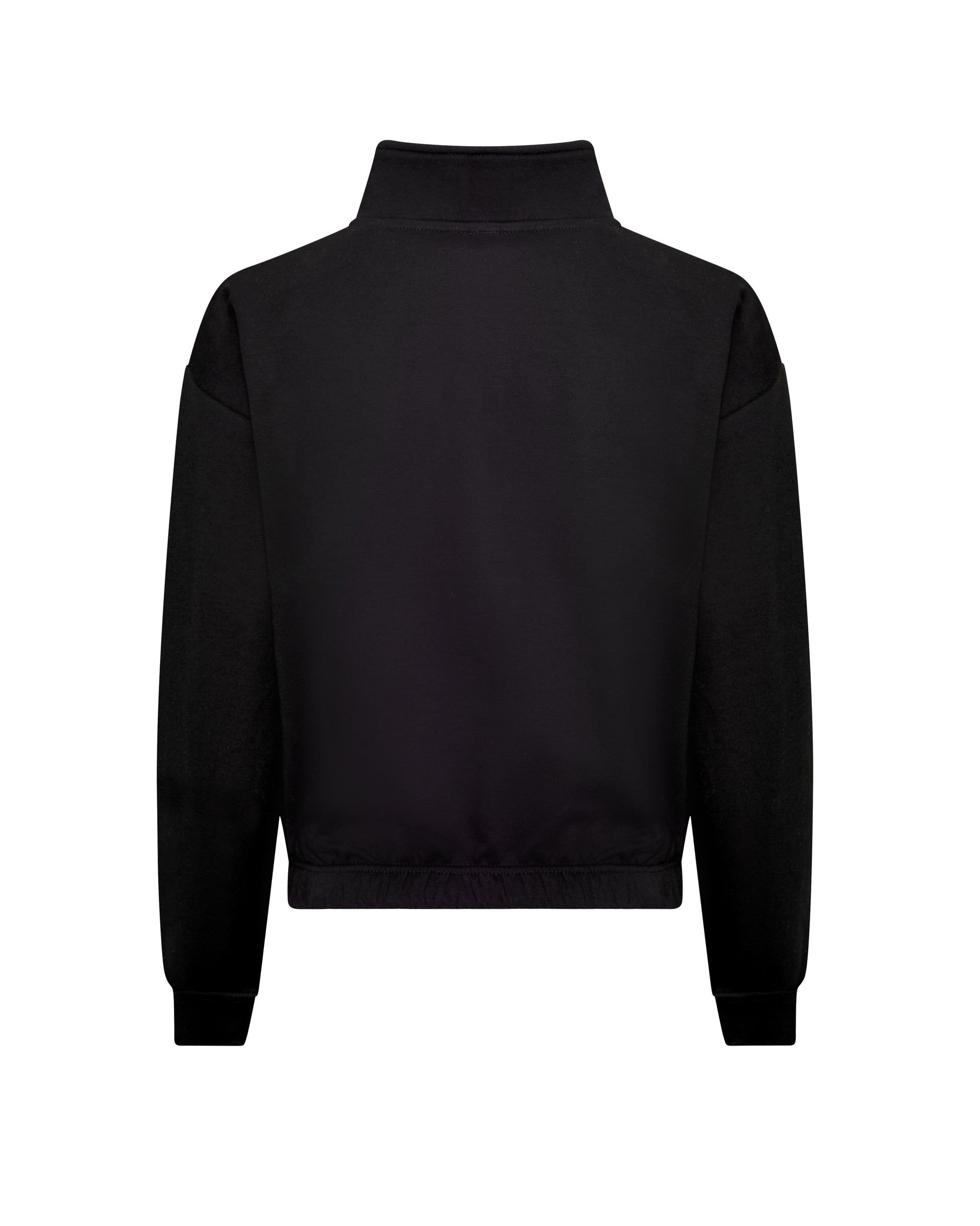 Sweat Court Col Zippé Femme - Deep Black