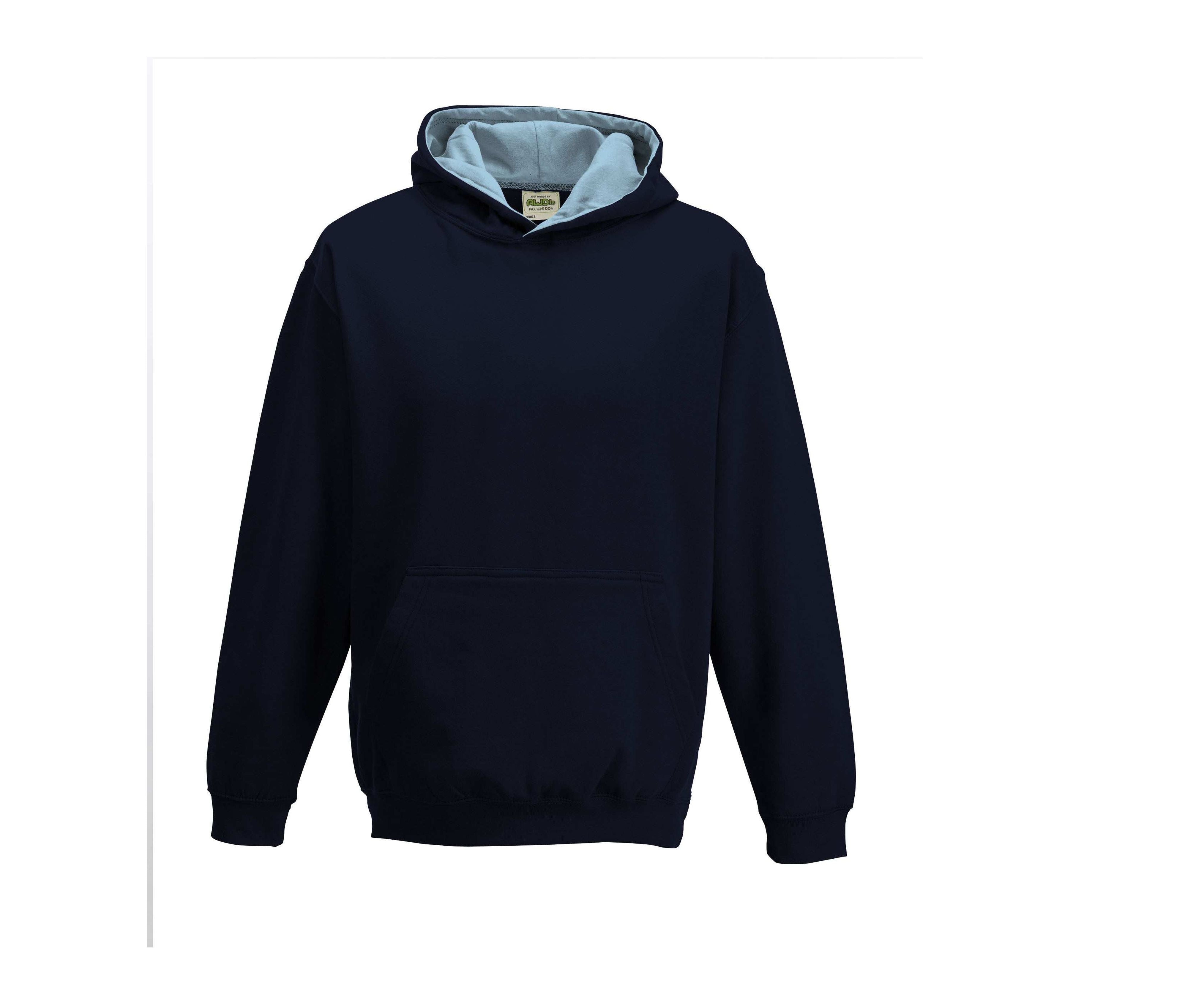 Sweat Enfant Capuche Contrastée - New French Navy/sky Blue