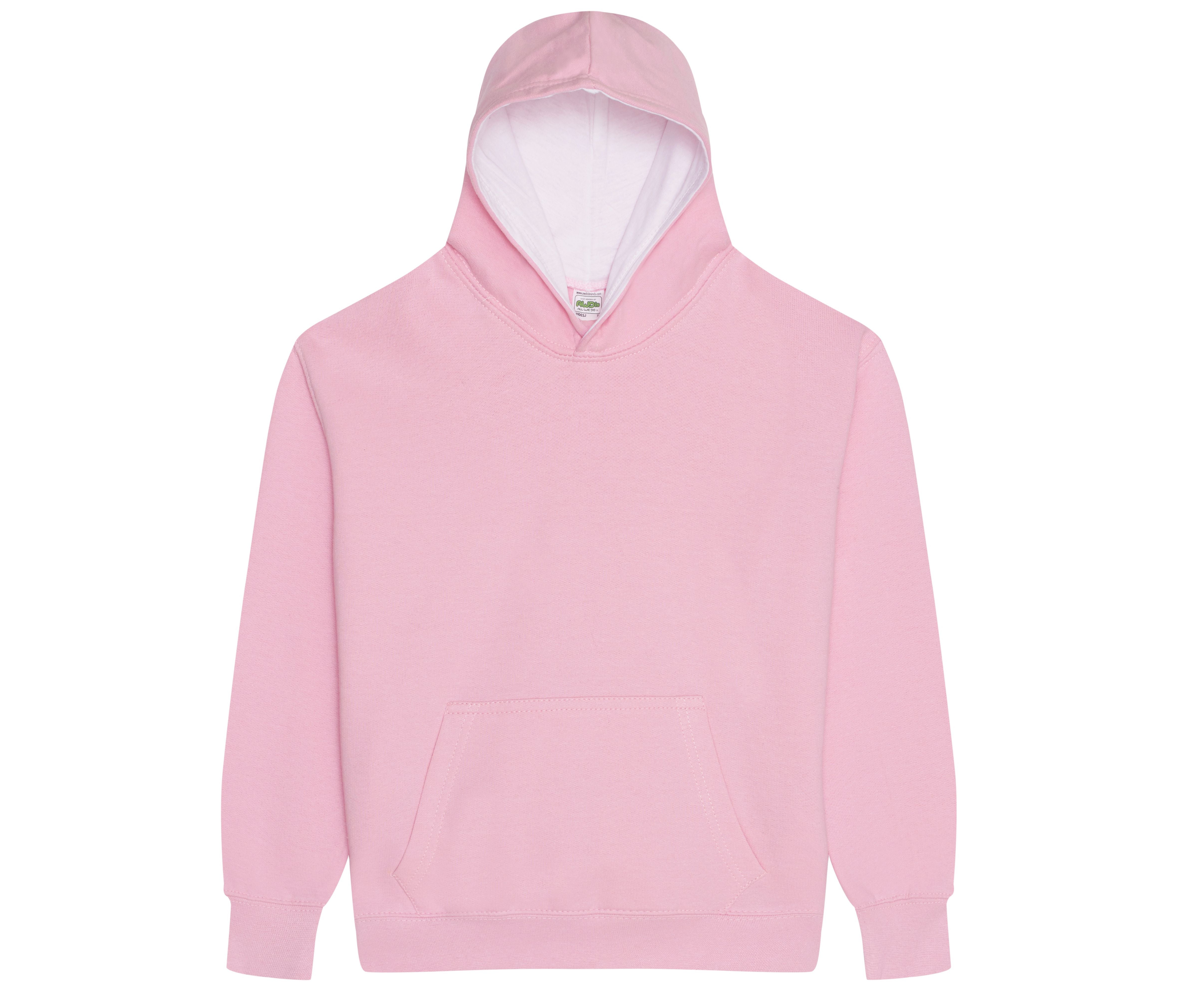Sweat Enfant Capuche Contrastée - Baby Pink/arctic White