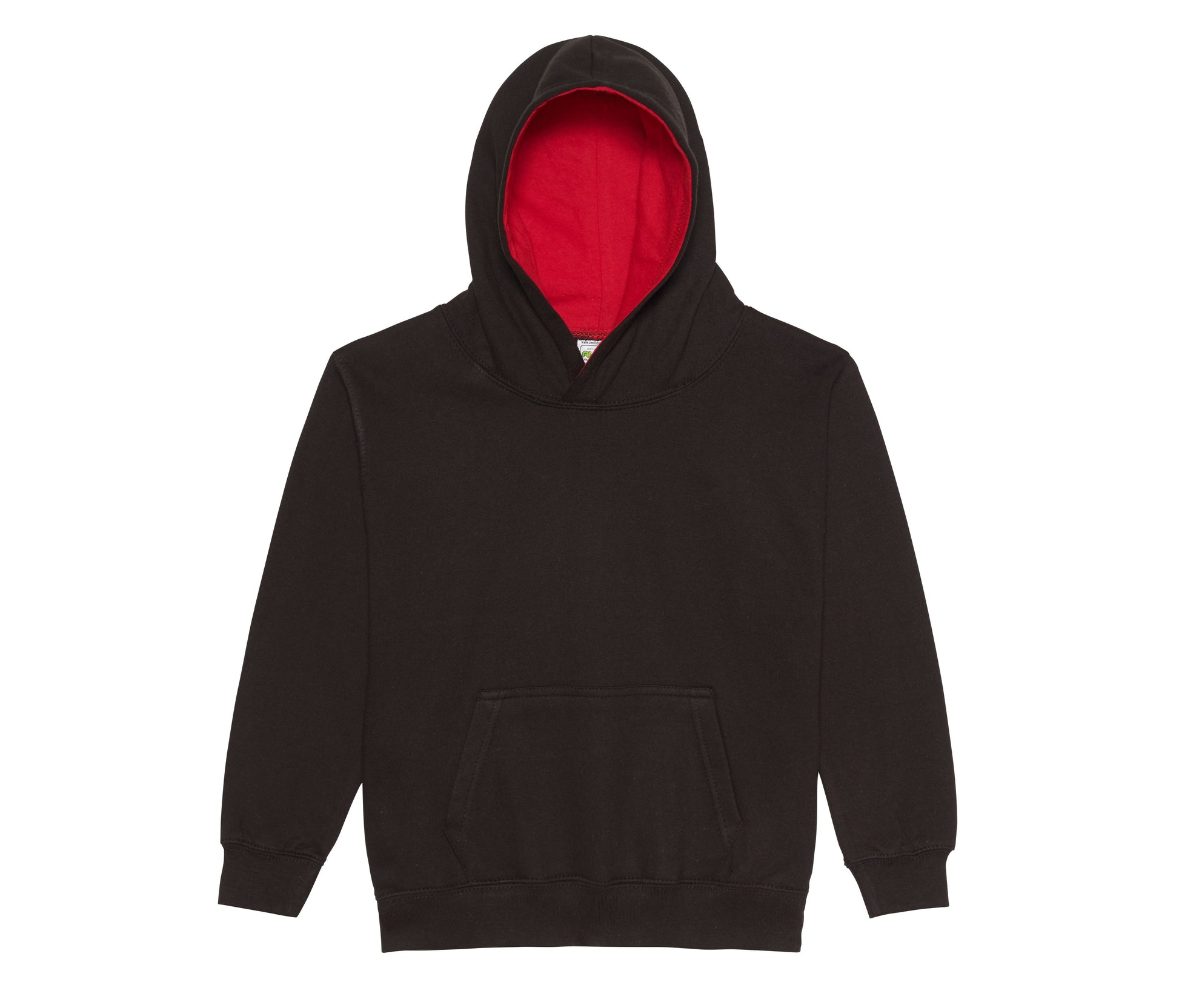 Sweat Enfant Capuche Contrastée - Jet Black/fire Red