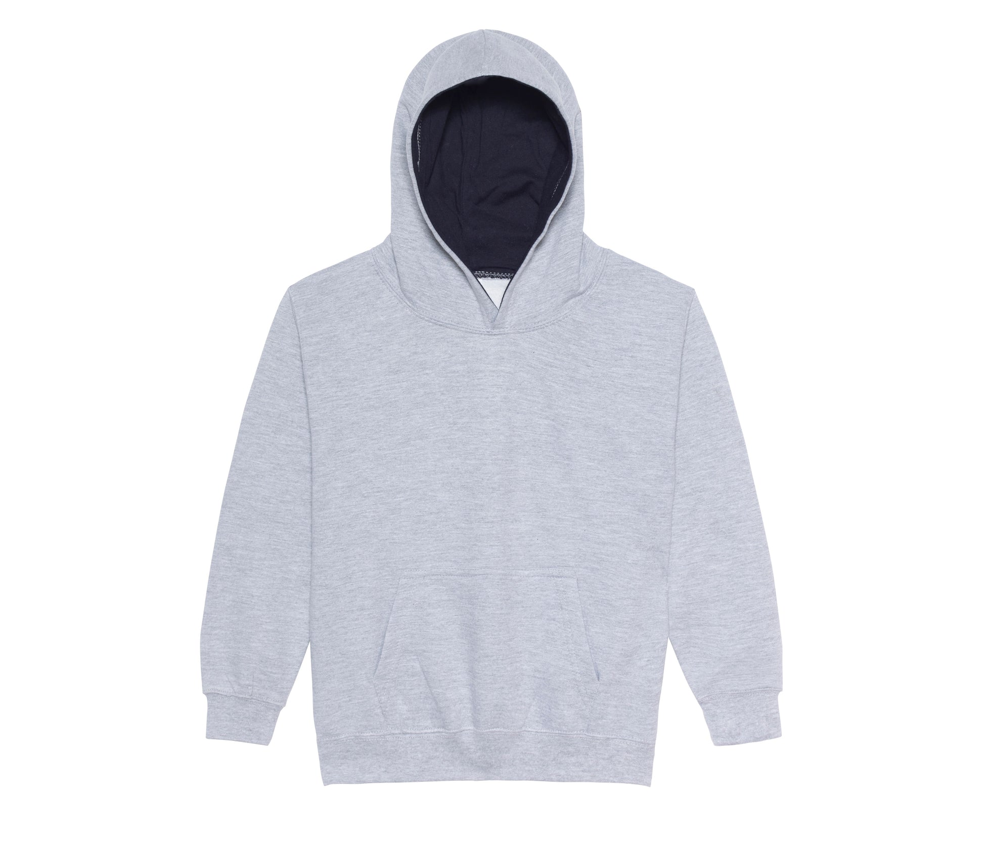 Sweat Enfant Capuche Contrastée - Heather Grey/french Navy