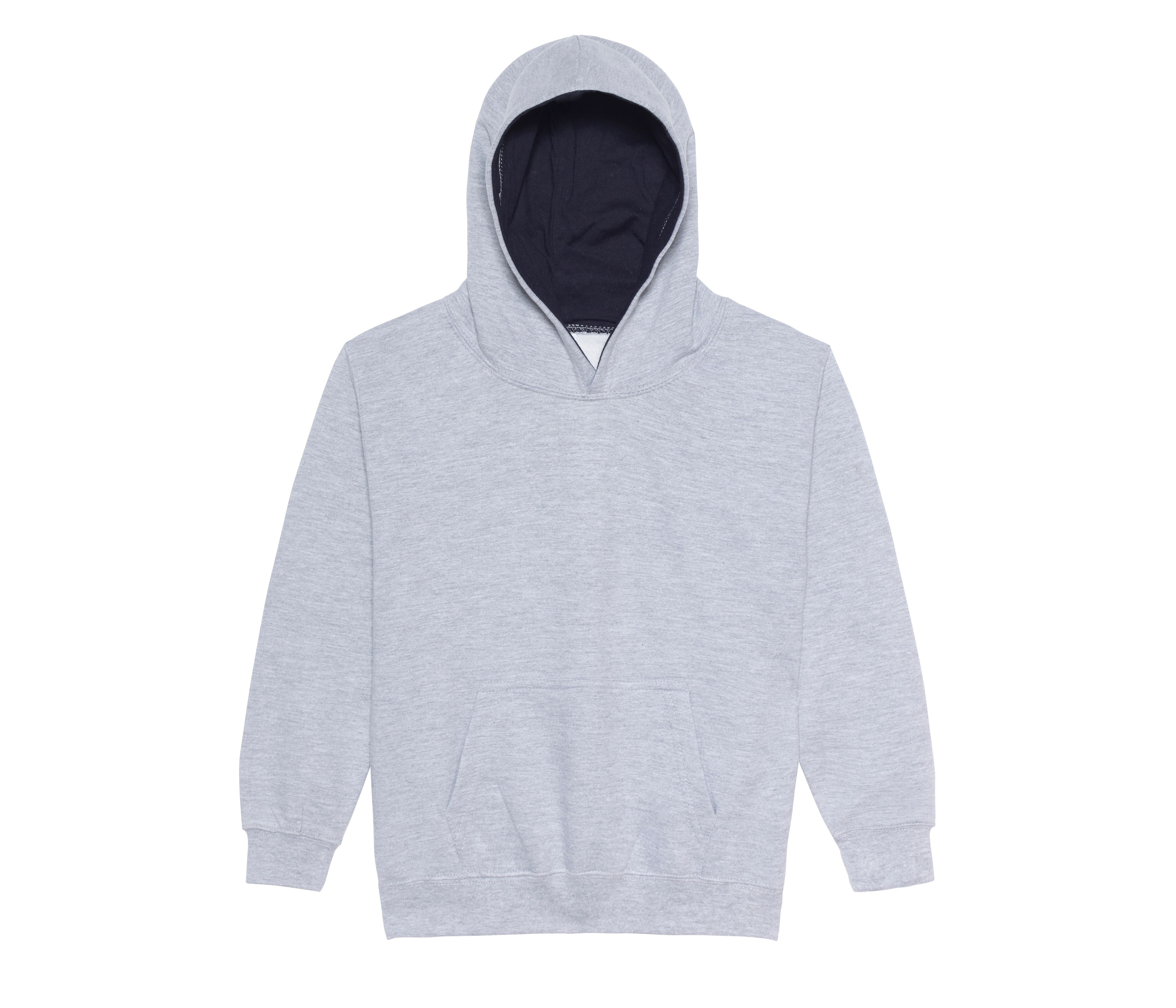 Sweat Enfant Capuche Contrastée - Heather Grey/french Navy