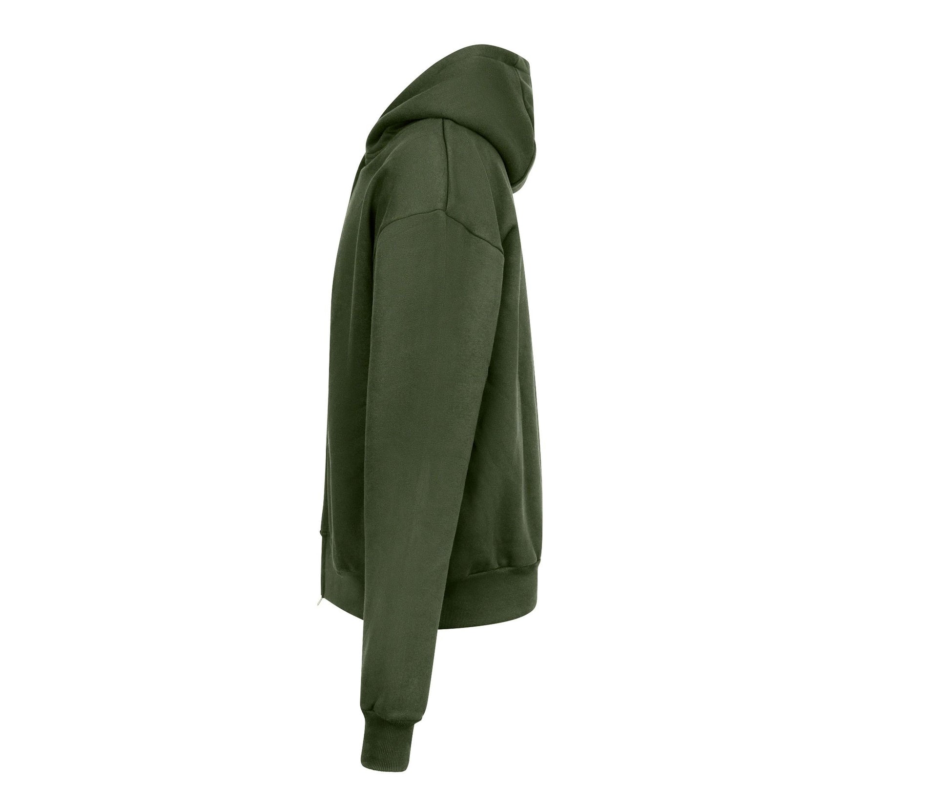 Sweat Capuche Zippé Lourd - Earthy Green