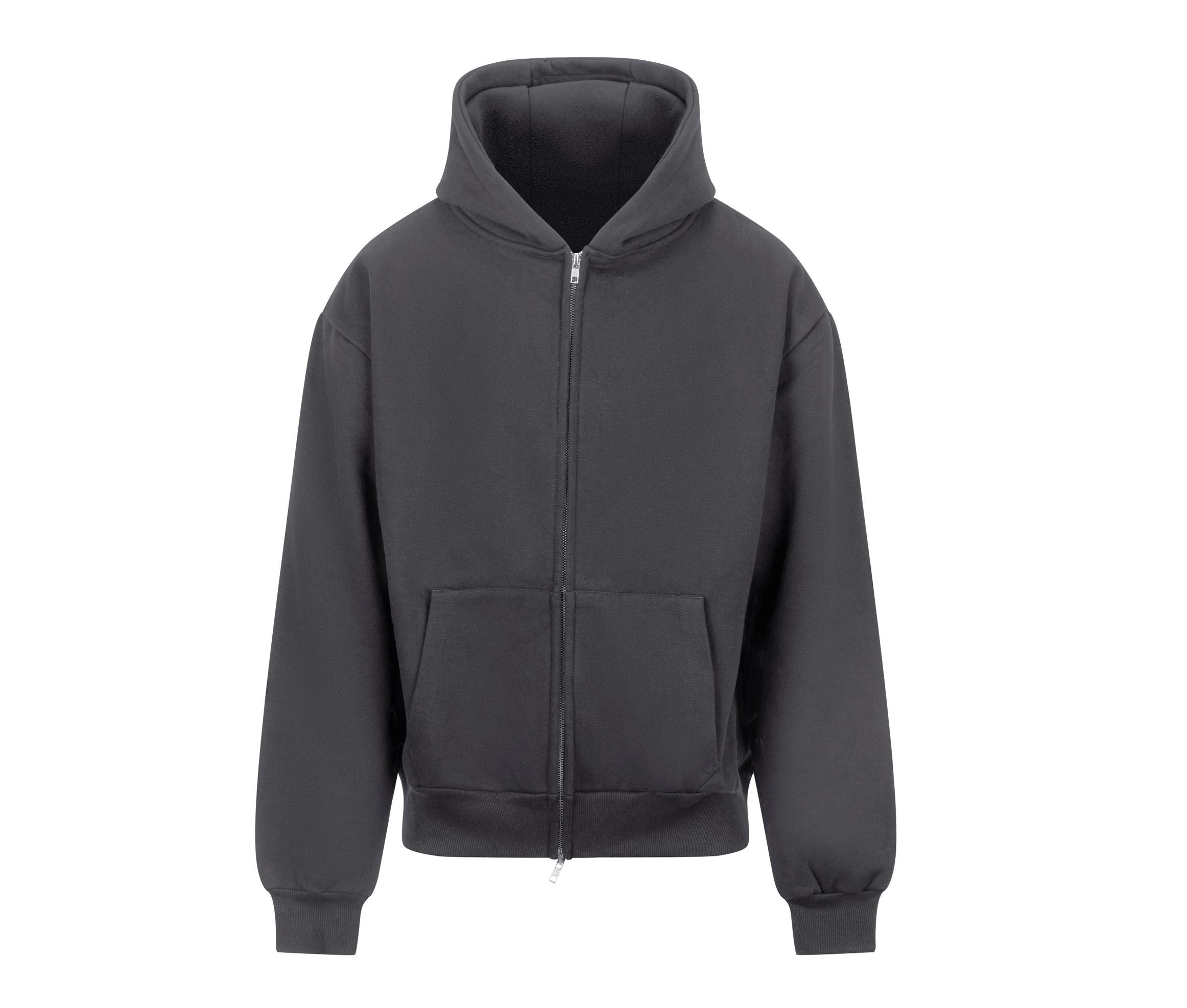 Sweat Capuche Zippé Lourd - Solid Charcoal