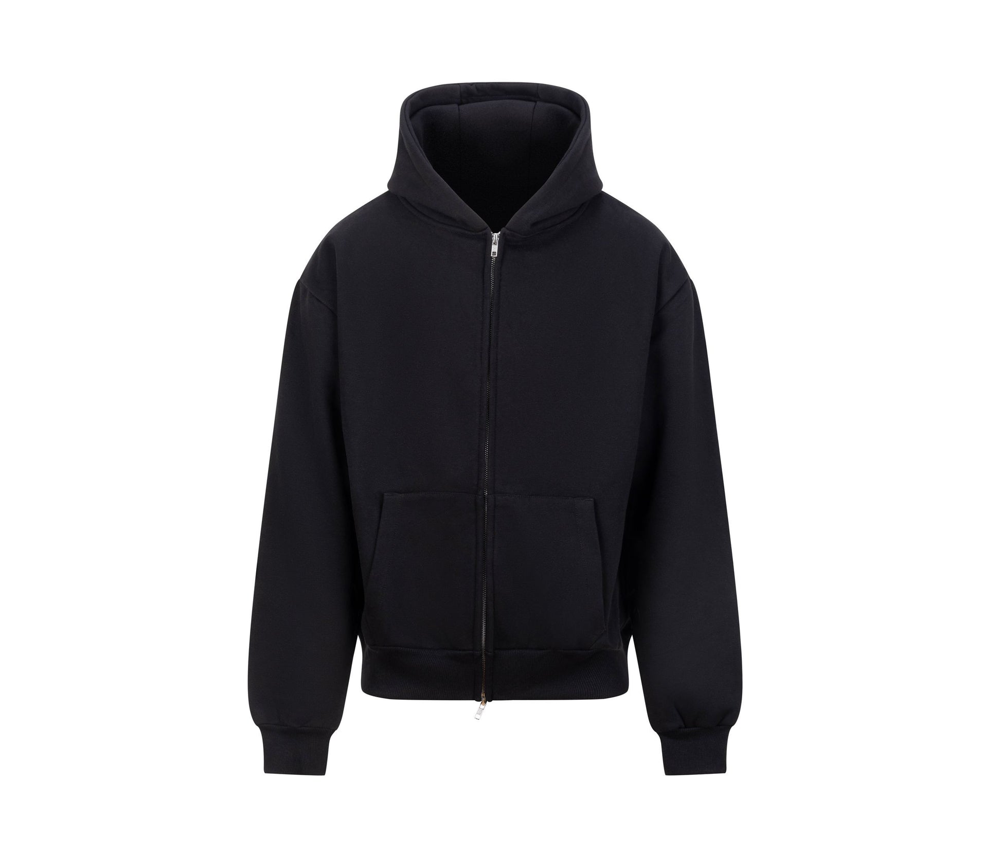 Sweat Capuche Zippé Lourd - Deep Black
