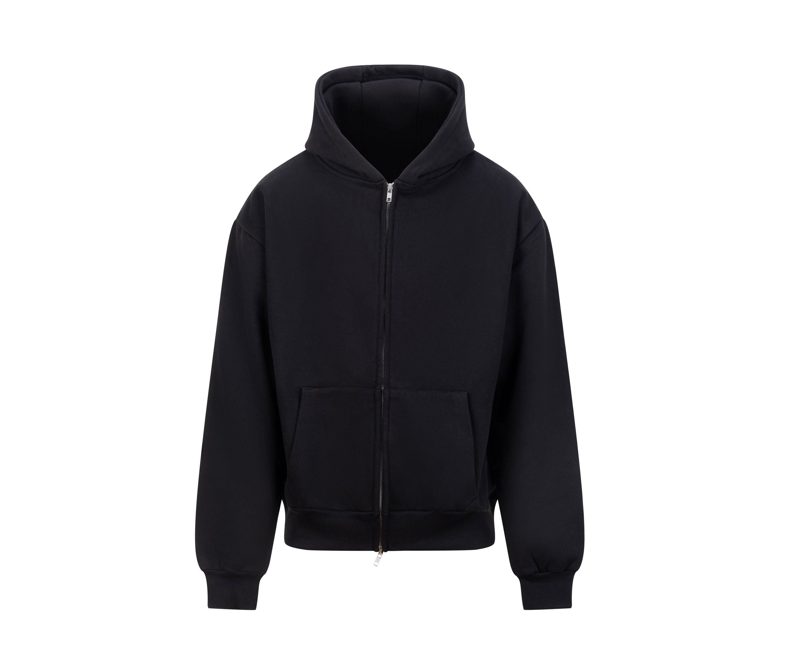 Sweat Capuche Zippé Lourd - Deep Black
