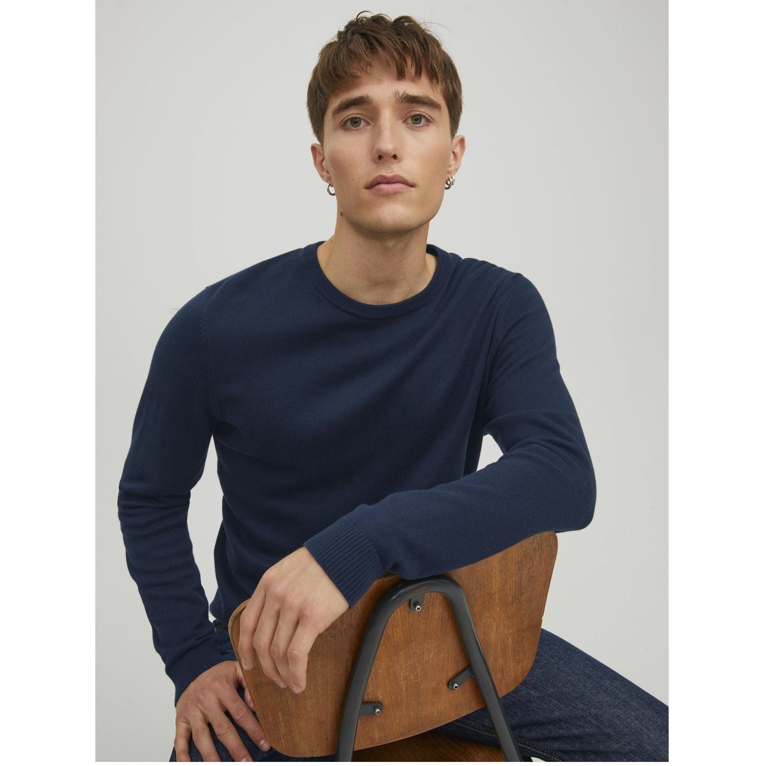 Pull col rond homme