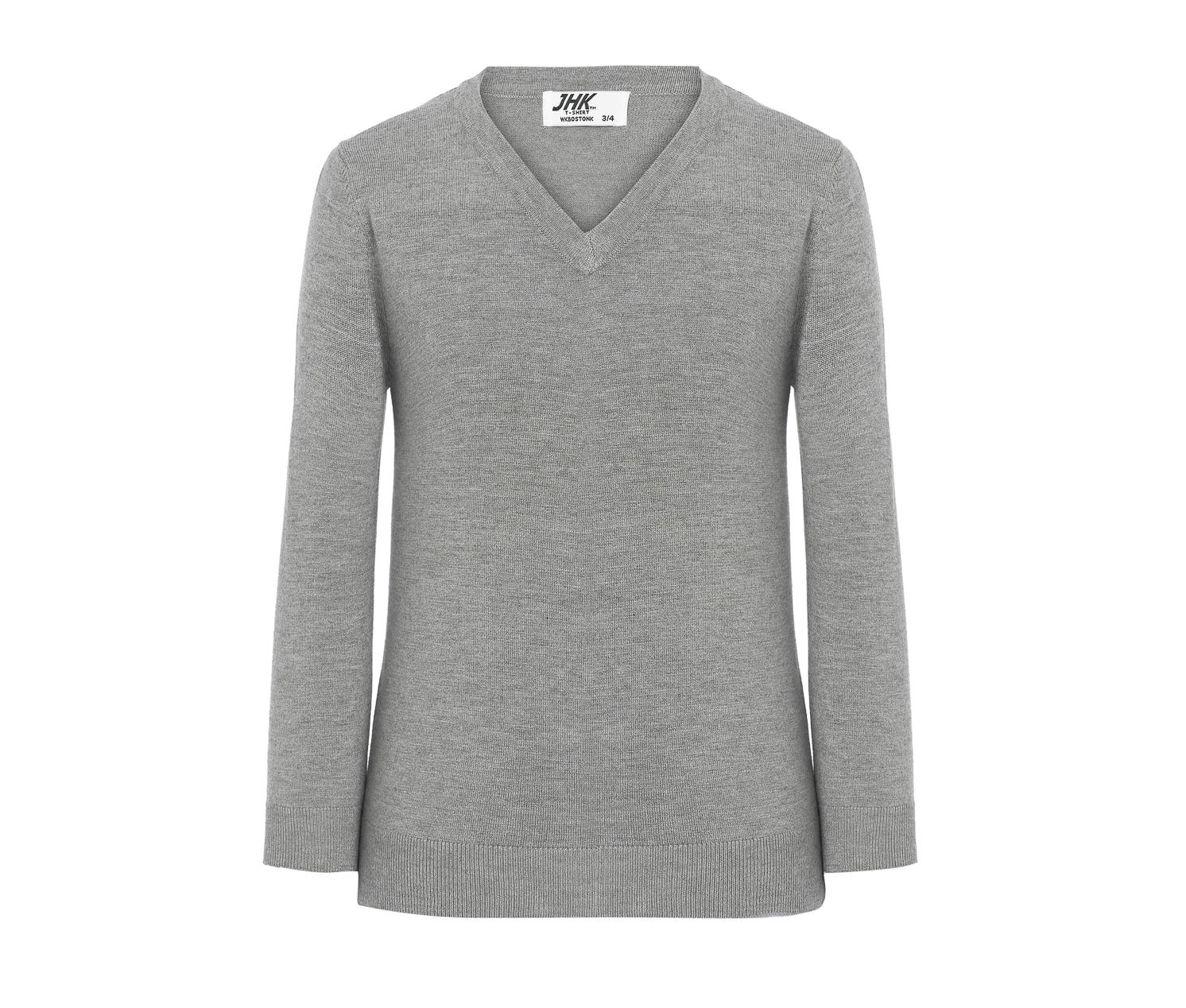 Pull Col V - Grey Melange
