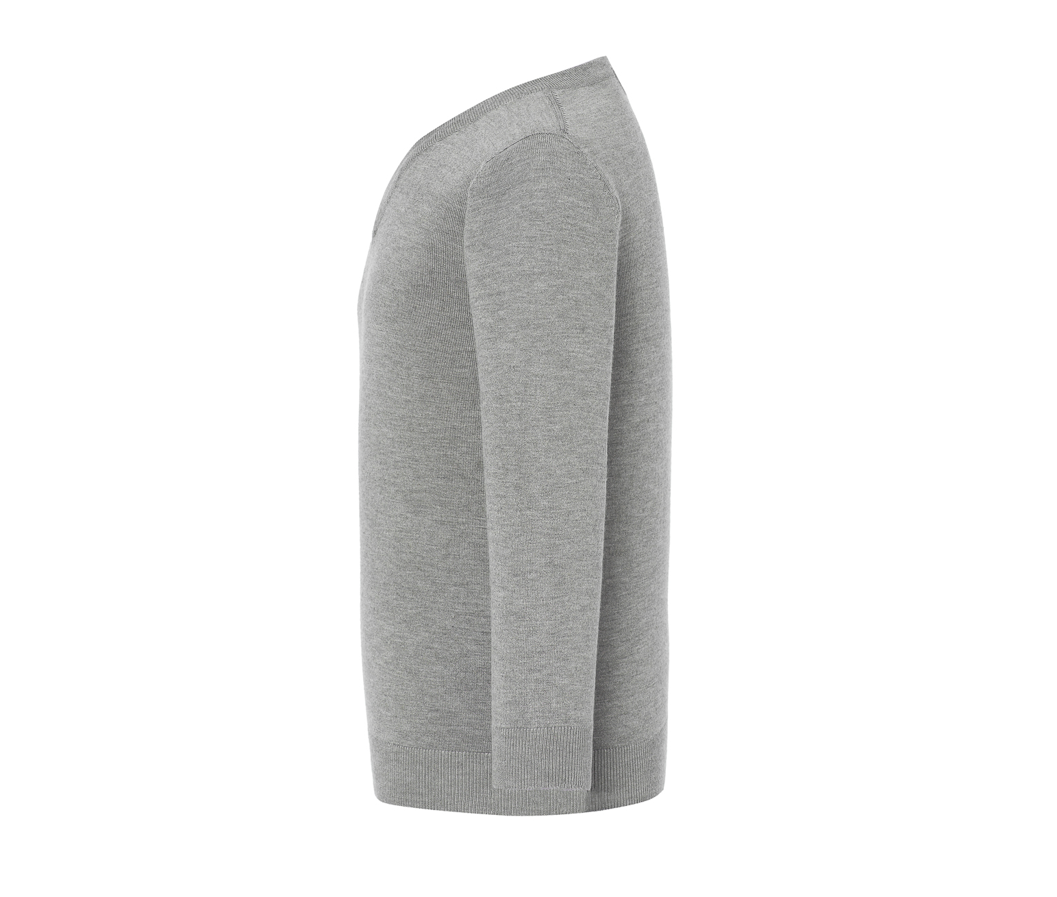 Pull Col V - Grey Melange