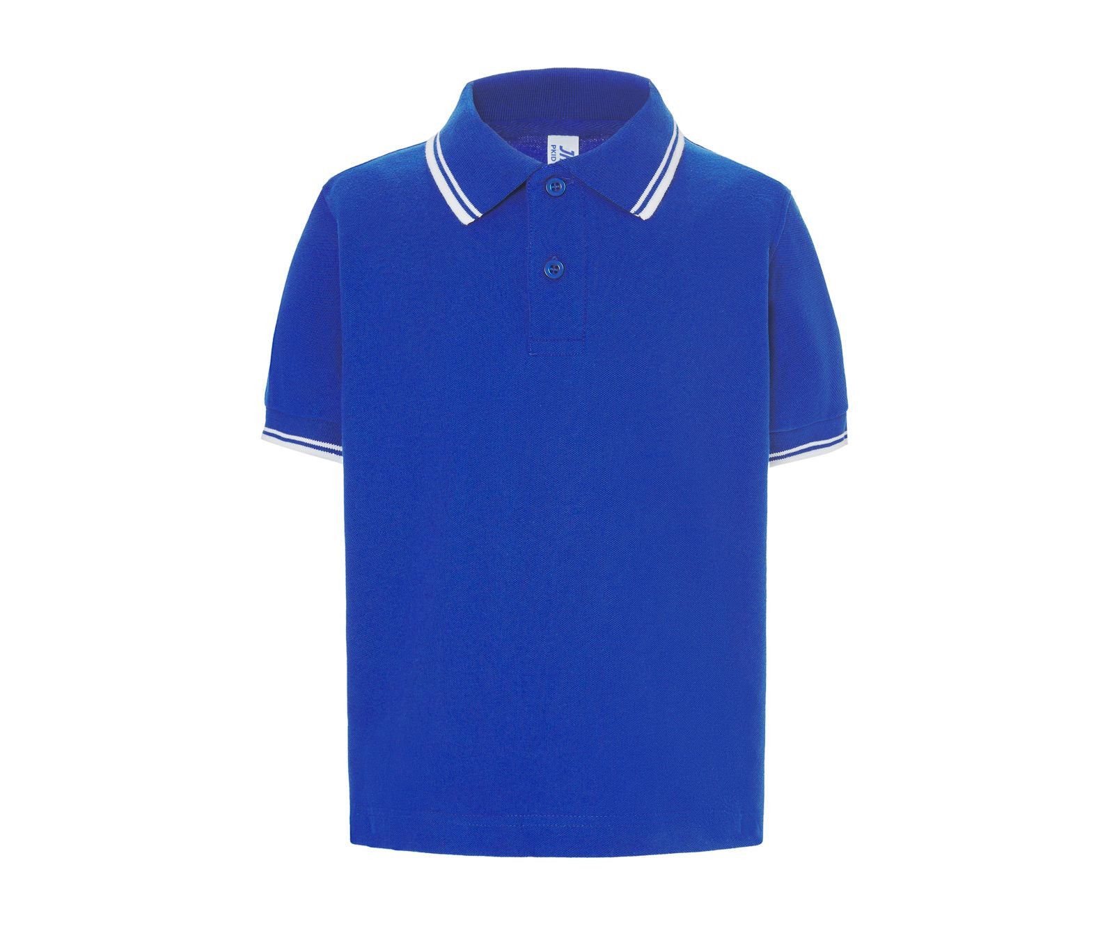 Polo Enfant Contrasté - Royal Blue / White