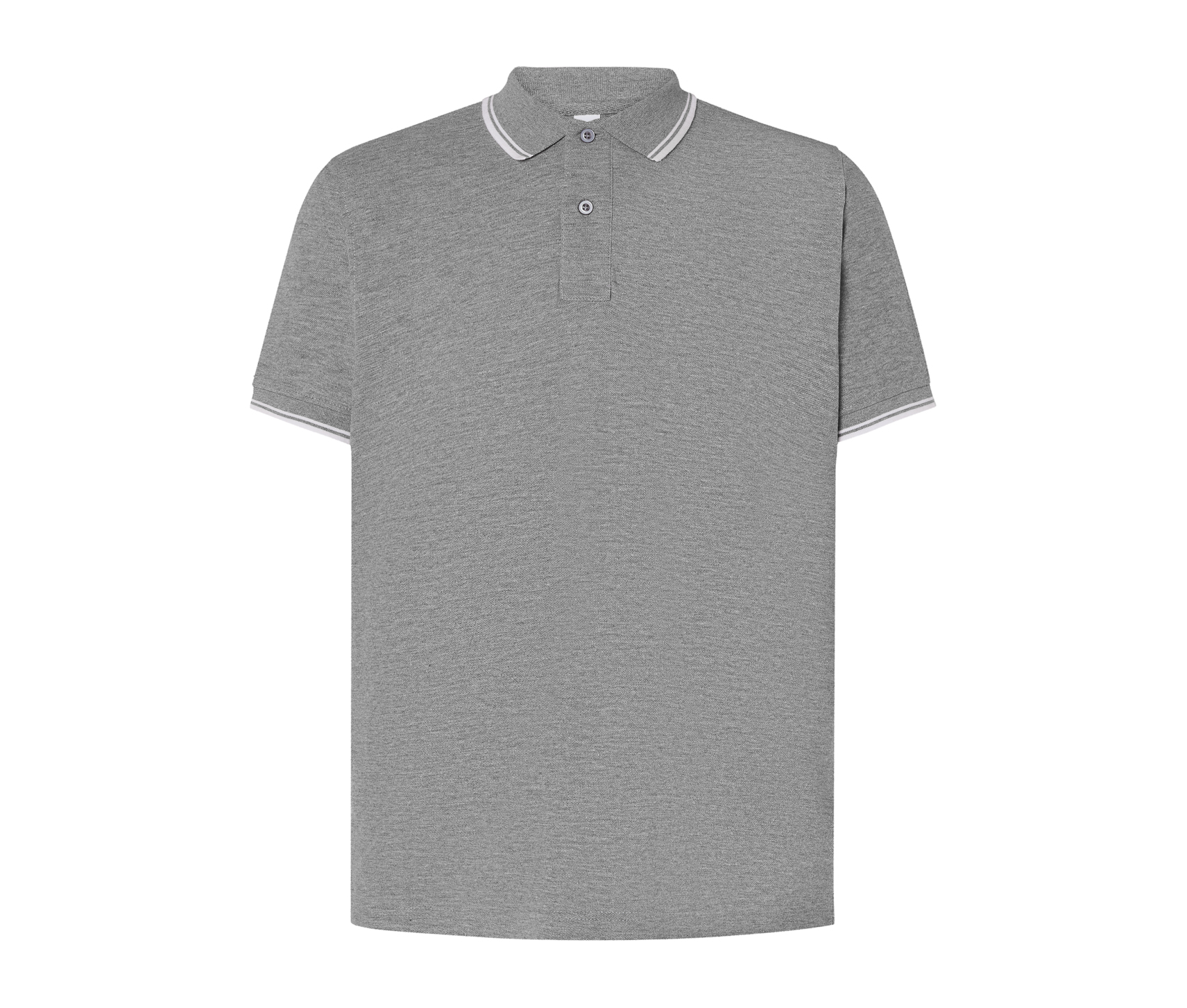 Polo Homme Contrasté - Grey Melange/white