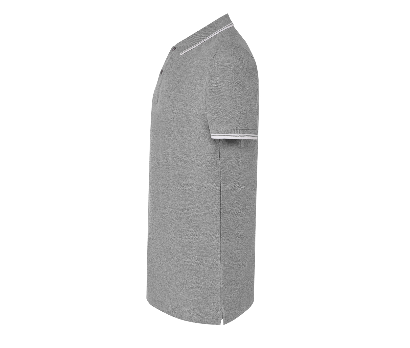 Polo Homme Contrasté - Grey Melange/white