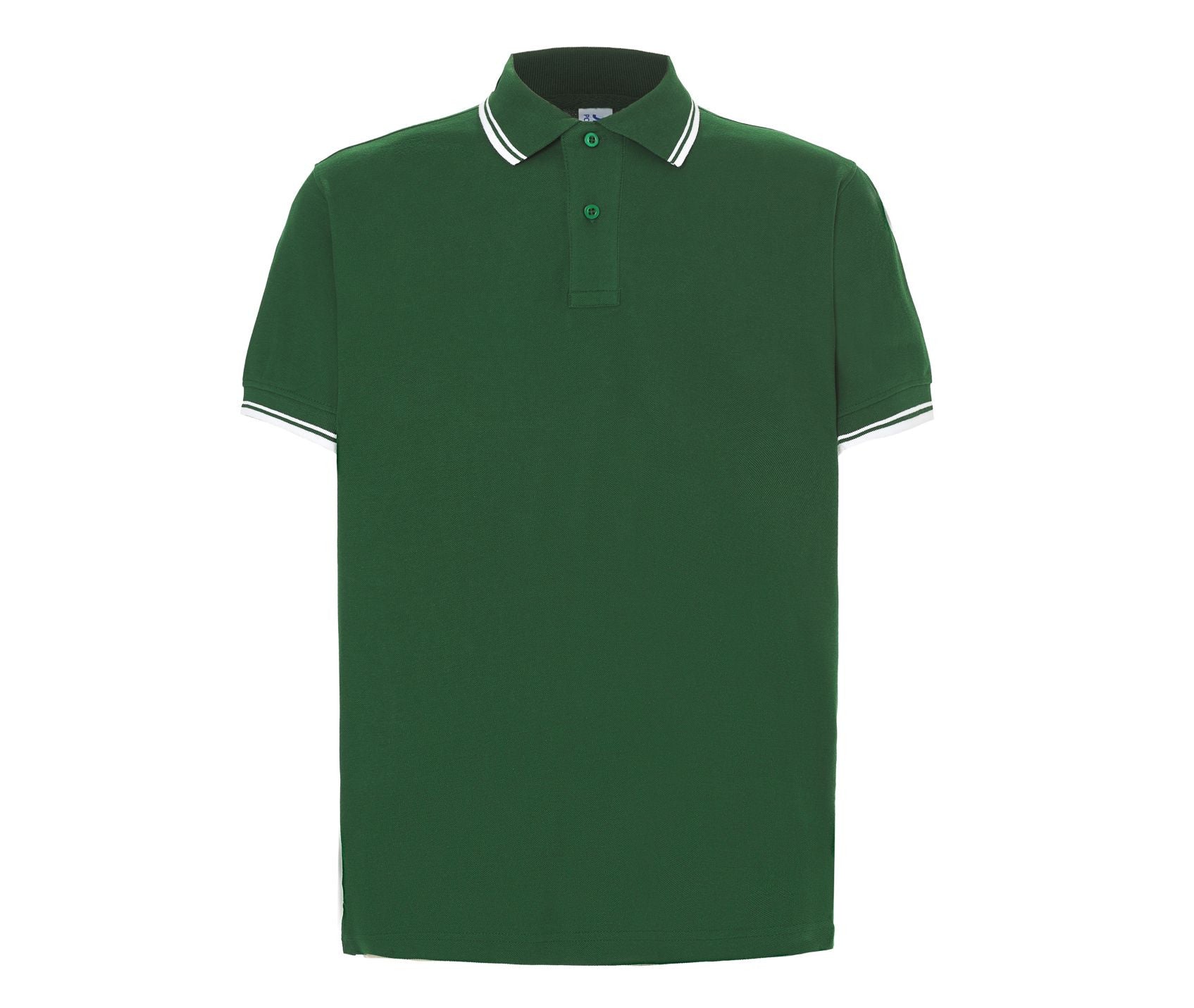 Polo Homme Contrasté - Bottle Green/white