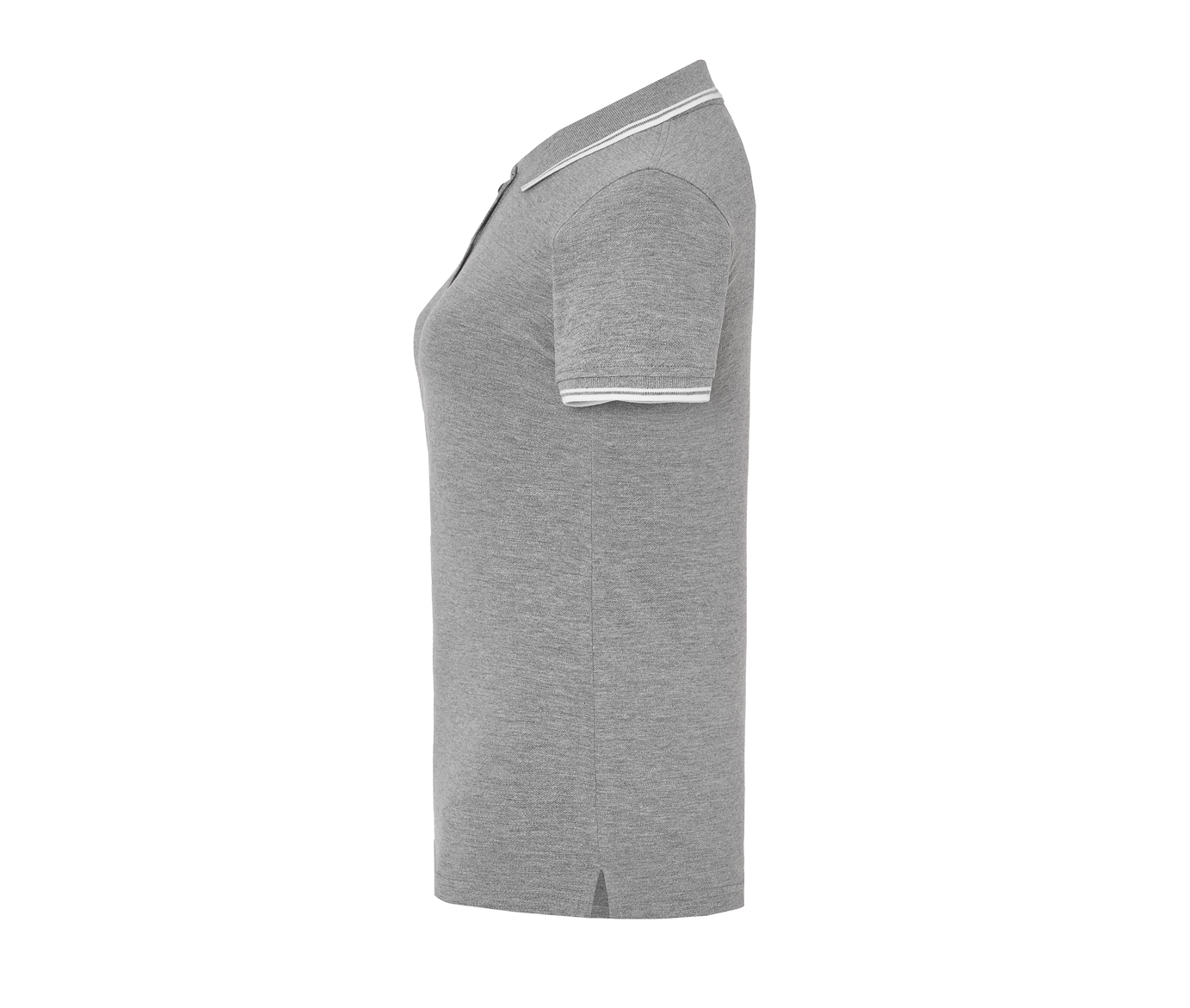 Polo Femme Piqué - Grey Melange/white